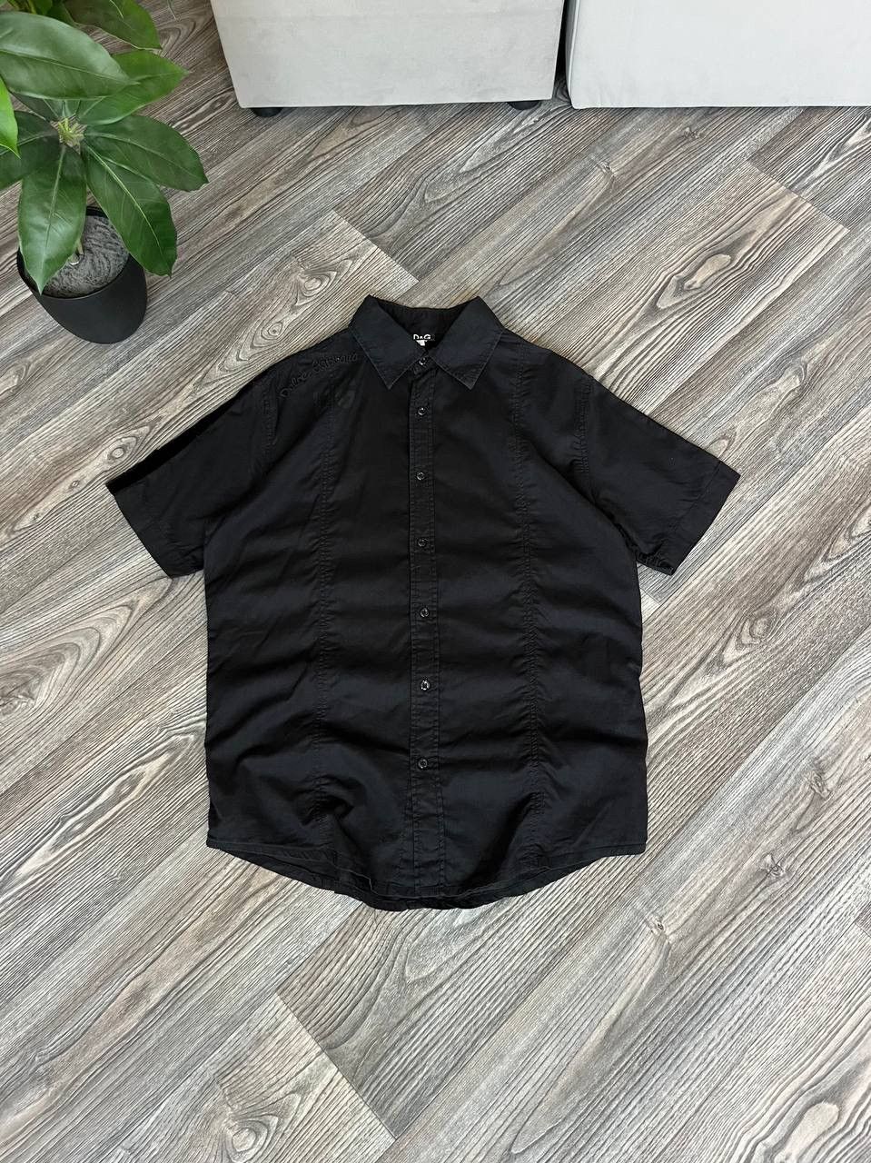 Dolce & Gabbana Dolce & Gabbana Black Short Sleeve Shirt Size US L / EU 52-54 / 3 - 1 Thumbnail