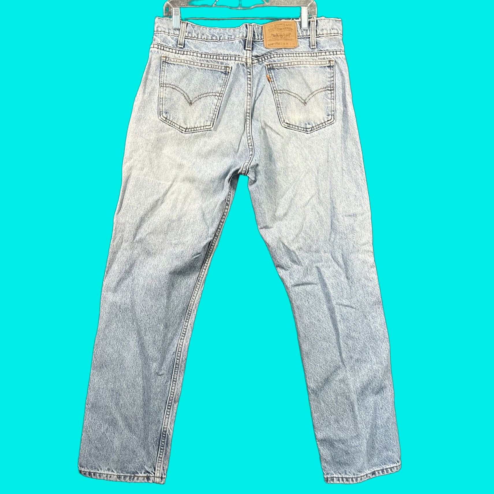 Levi's VINTAGE Levi's Jeans 505 Mens 33x28 Regular Denim Distressed 80s Orange Tab Made USA USA 5-Pocket Size US 33 - 1 Thumbnail