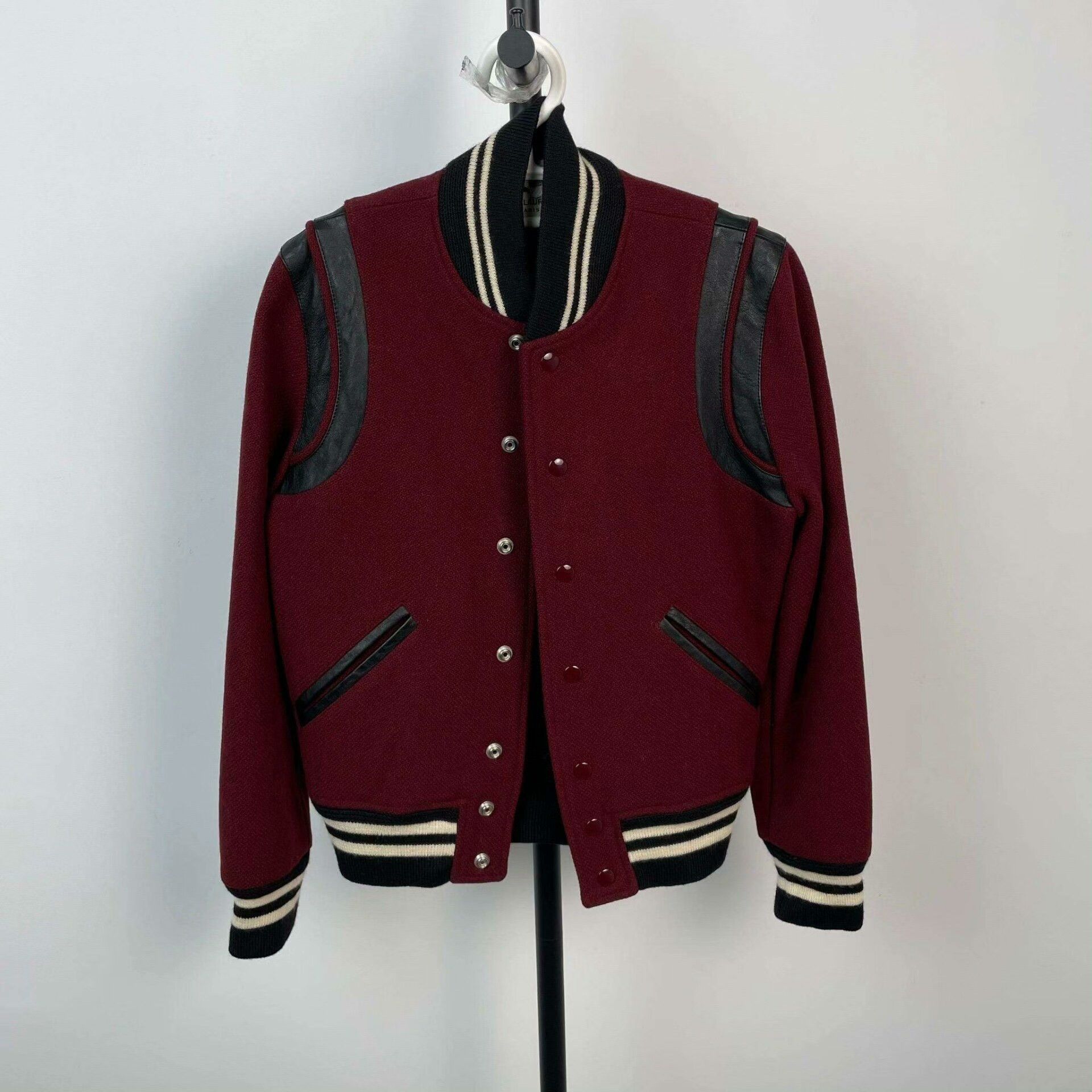 Saint Laurent Paris Saint Laurent Wool Leather Jacket 36 Size XS / US 0-2 / IT 36-38 - 1 Thumbnail