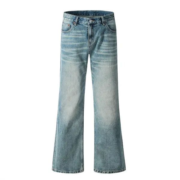 American distressed washed hiphop tie-dyed flared jeans