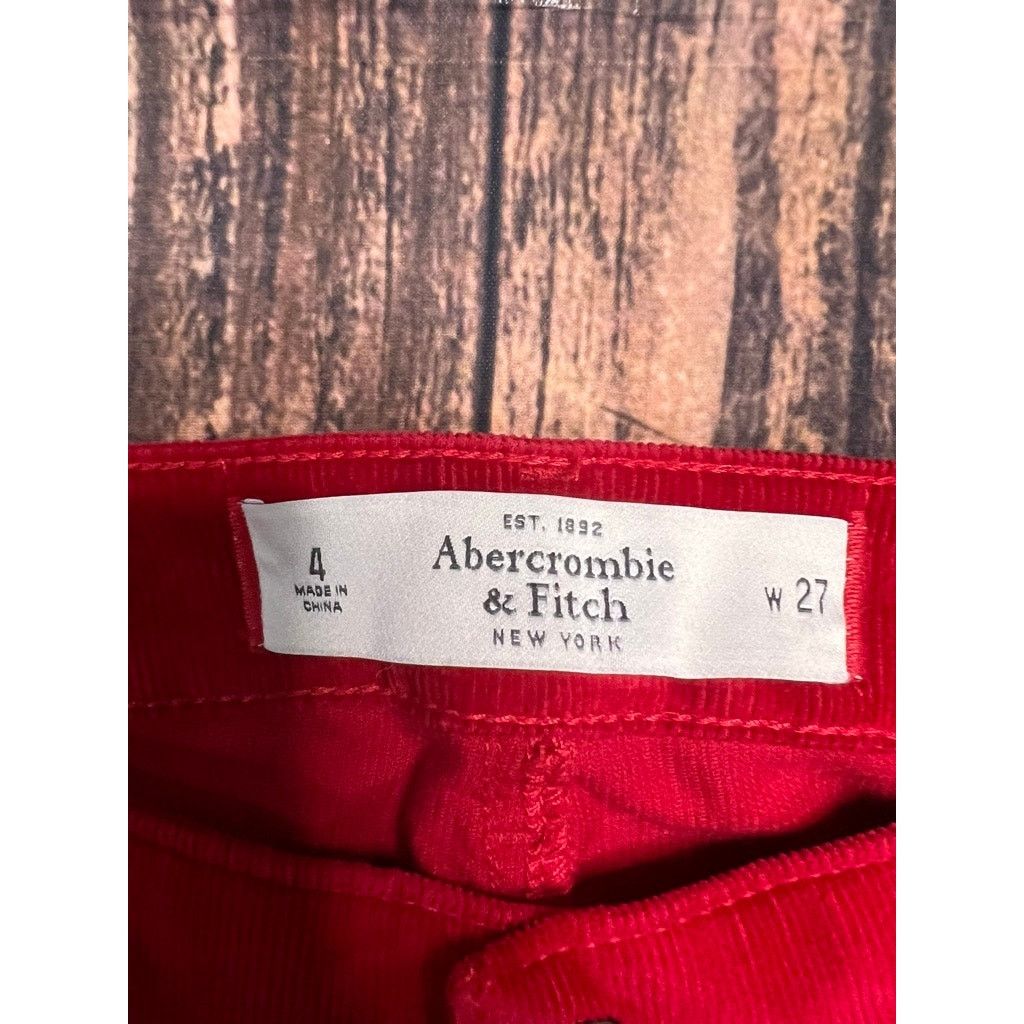 Abercrombie & Fitch Abercrombie & Fitch Women's Red Corduroy Ankle Jeans Size 4 Size 27" / US 4 / IT 40 - 2 Thumbnail