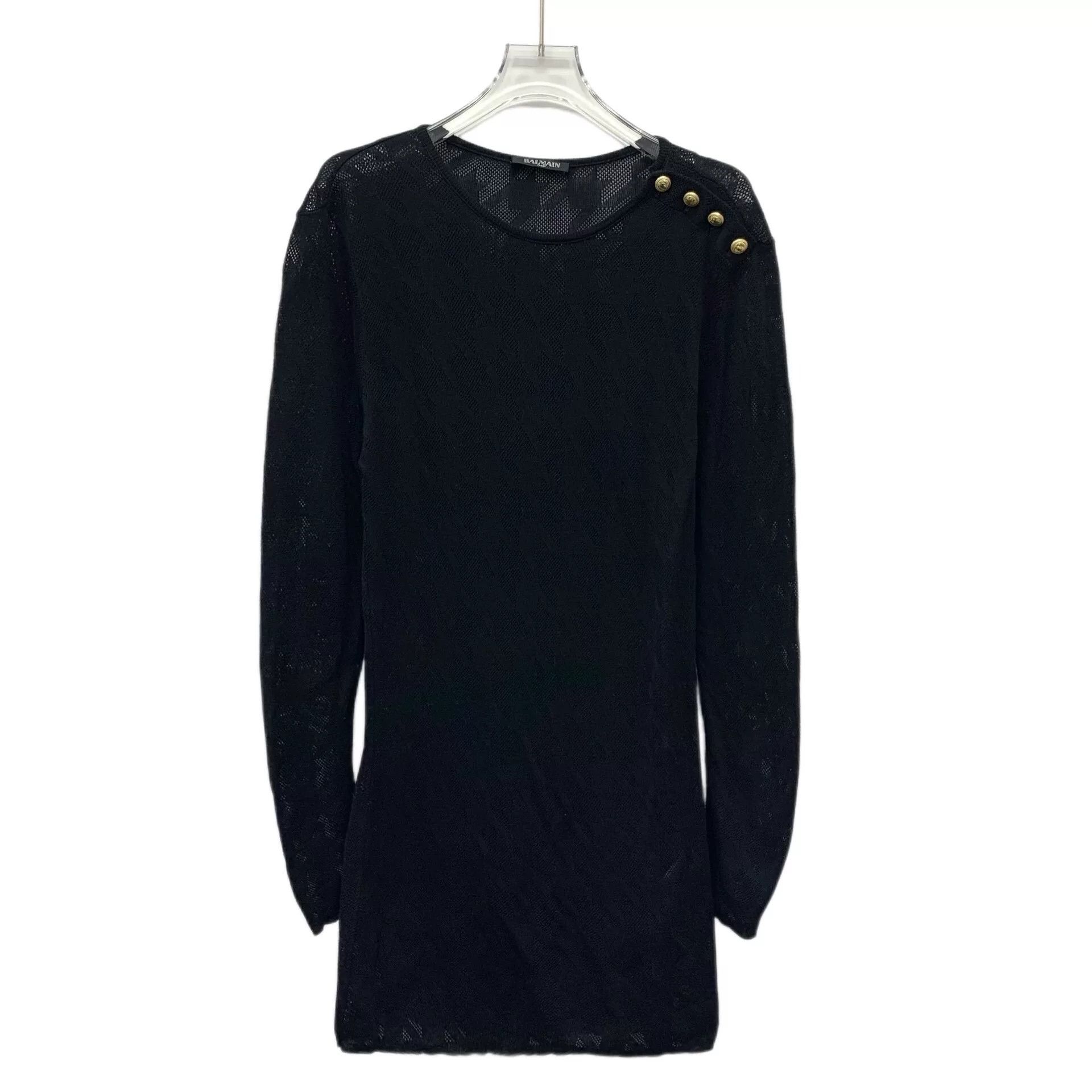Balmain Balmain Black Button Detail Knit Dress Size M / US 6-8 / IT 42-44 - 1 Thumbnail