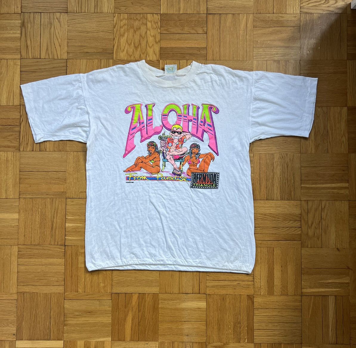 Vintage Rare Tshirt Aloha From Paradise 1989 Vintage 80’s Size US XL / EU 56 / 4 - 2 Thumbnail