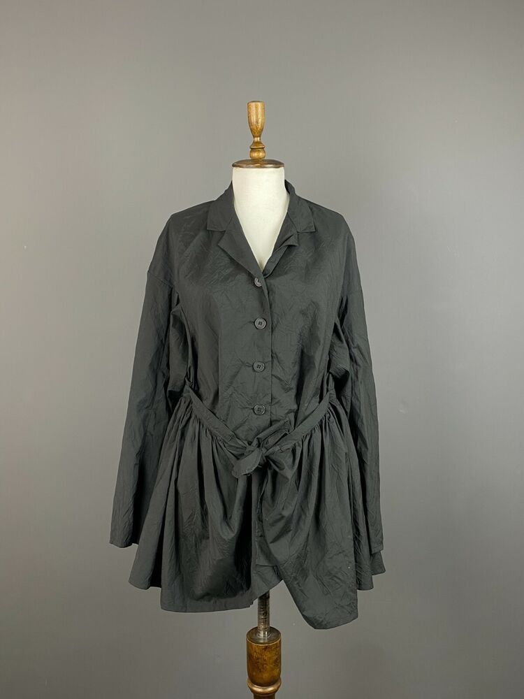 image of Avant Garde Rundholz Belted Coat in Black, Women's (Size Small)