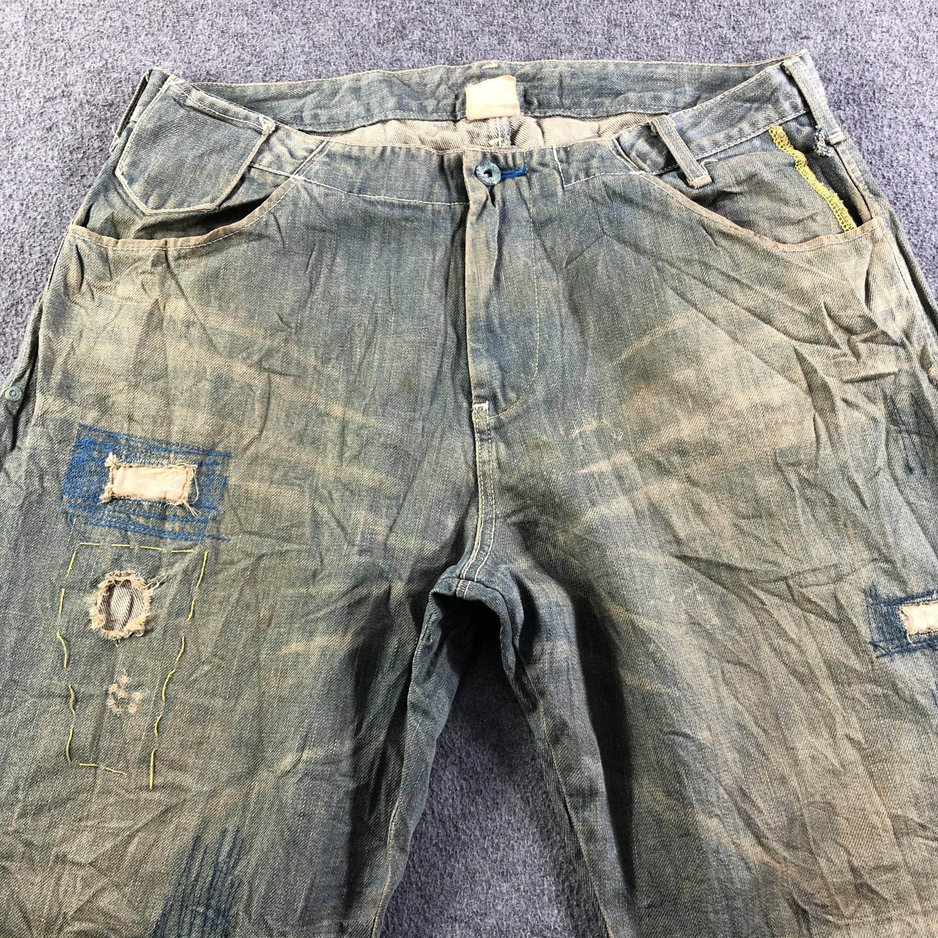 Japanese Brand Vintage Japanese Baggy Jeans-J3845 Size US 35 - 3 Thumbnail