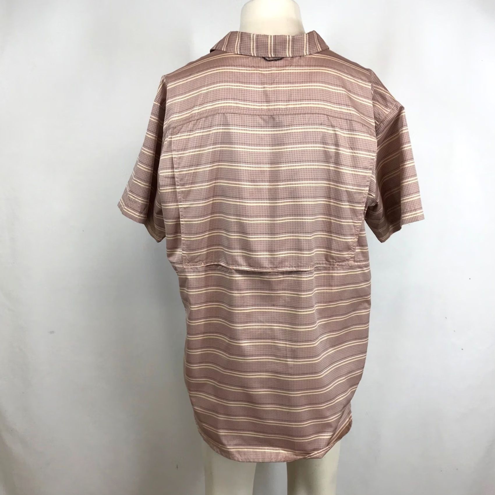 Vintage Columbia Mens XL Short Sleeve Button Up Shirt Brown Striped Outdoor Size US XL / EU 56 / 4 - 5 Thumbnail