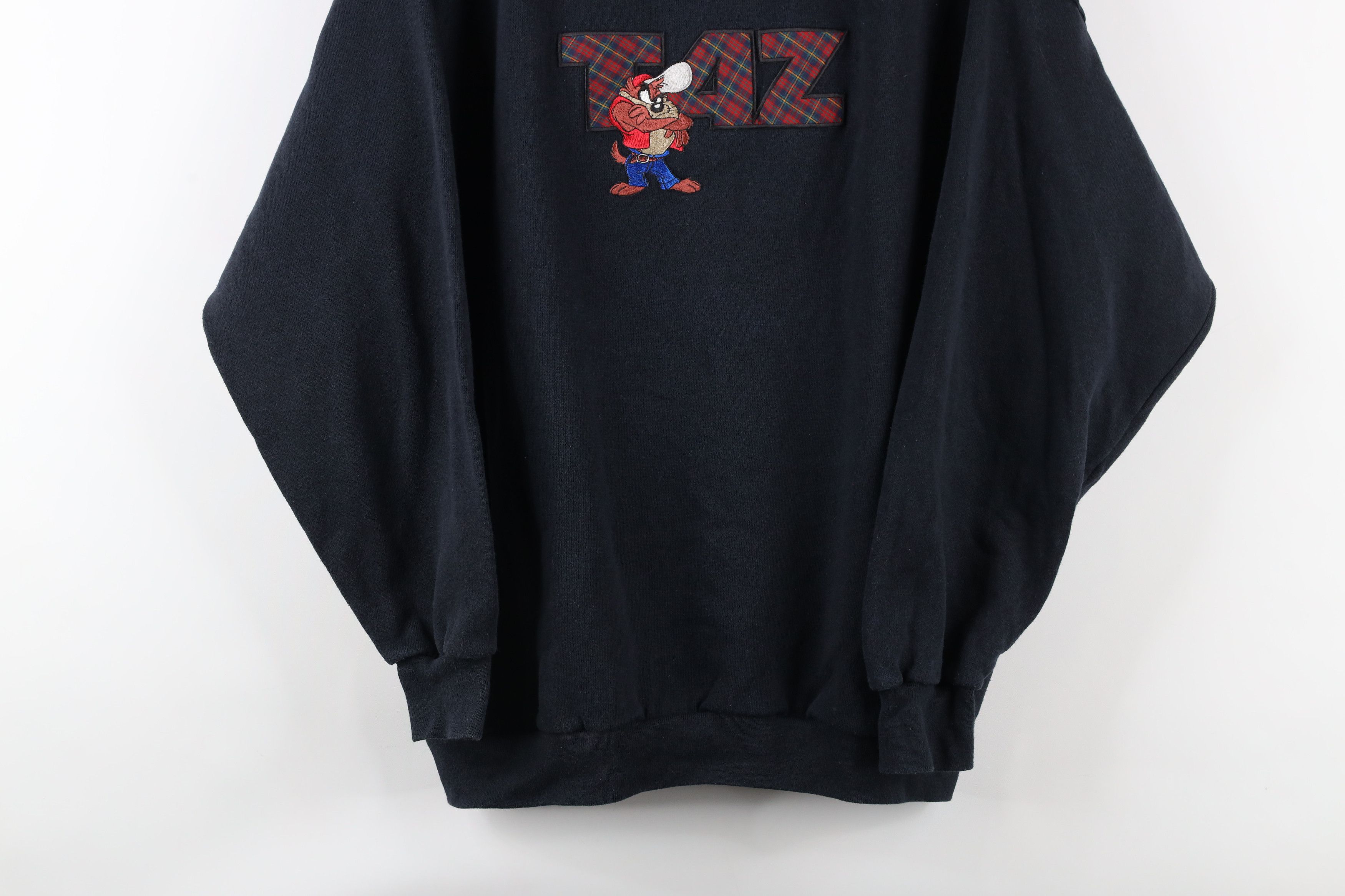 Vintage Vintage 90s Looney Tunes Out Taz Devil Sweatshirt Black USA Size US L / EU 52-54 / 3 - 3 Thumbnail