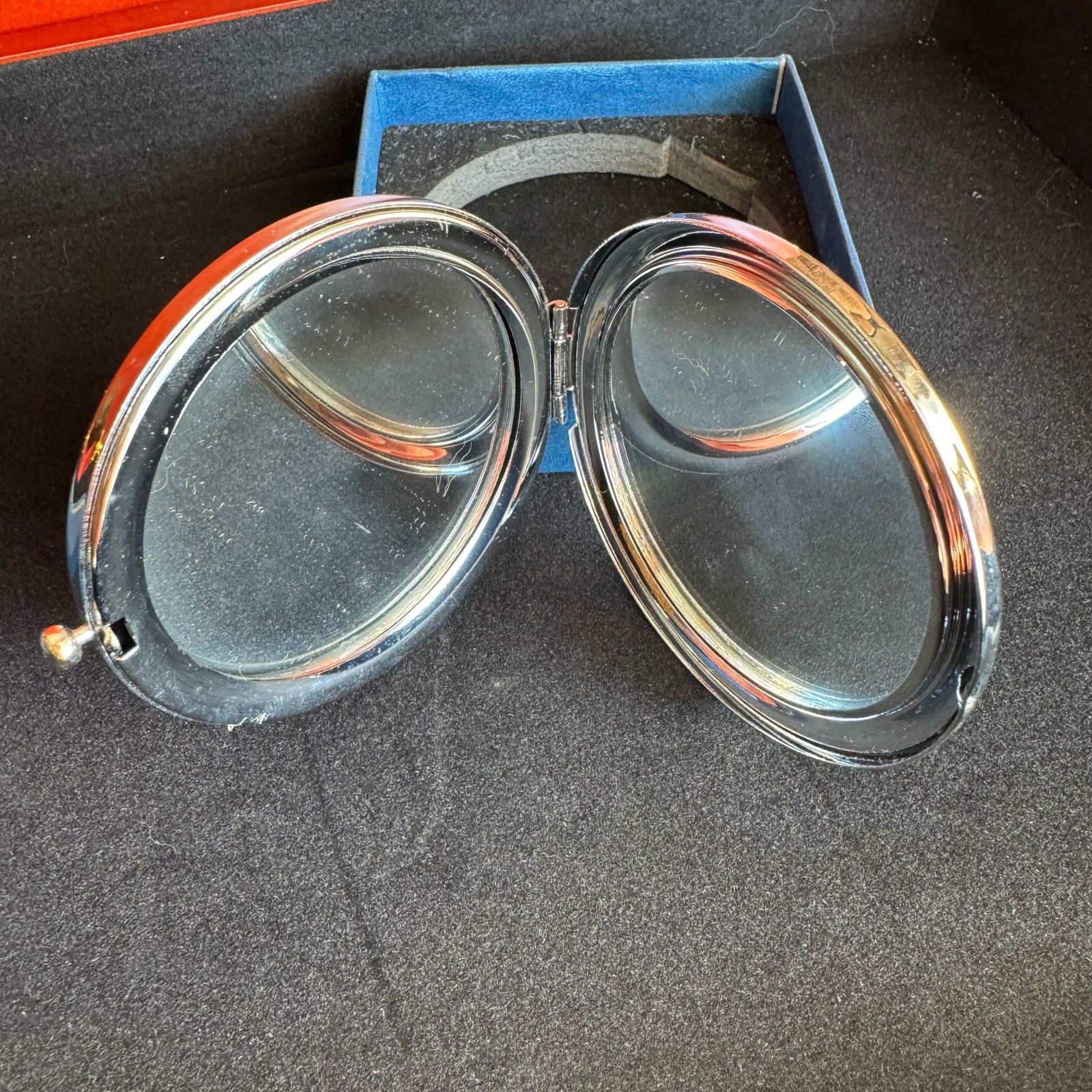 Vintage Vtg Russian Fedoskino Lacquer Painted Dbl Mirror Compact 3" Size ONE SIZE - 5 Thumbnail