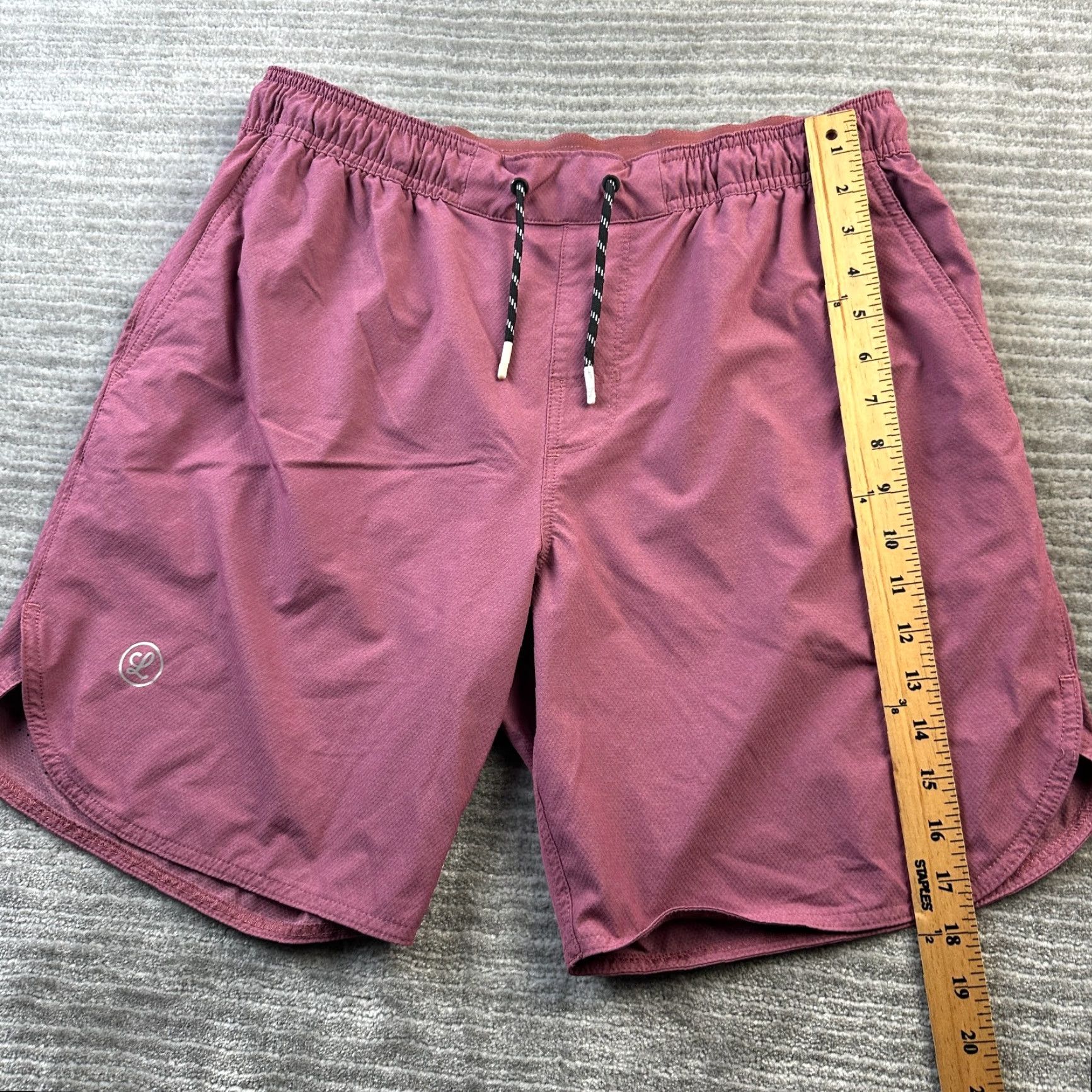 Vintage Legends Luka Shorts Mens Large Red 8" Gym Workout Stretch Drawstring Athletic Activewear Size US 33 - 7 Thumbnail
