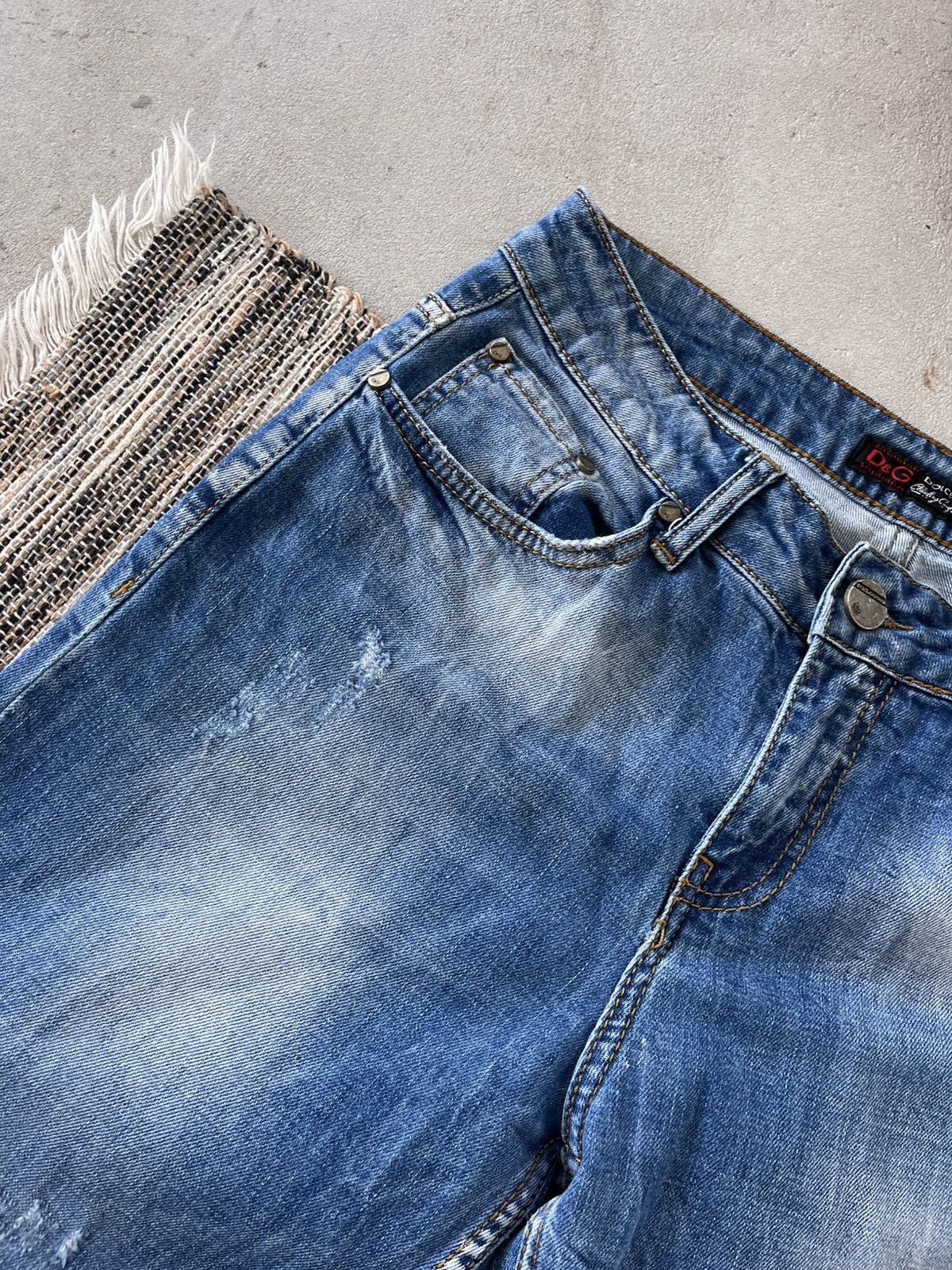 Designer Vintage Dolce Gabbana Style Jeans Denim Pants Y2K Avantgarde Size US 29 - 7 Thumbnail