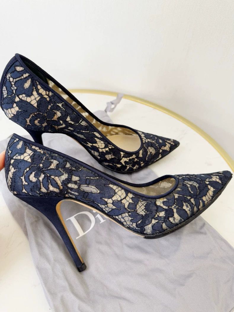 Dior Dior Lace High Heels Size 37-2505 Size US 5.5 / IT 35.5 - 3 Thumbnail