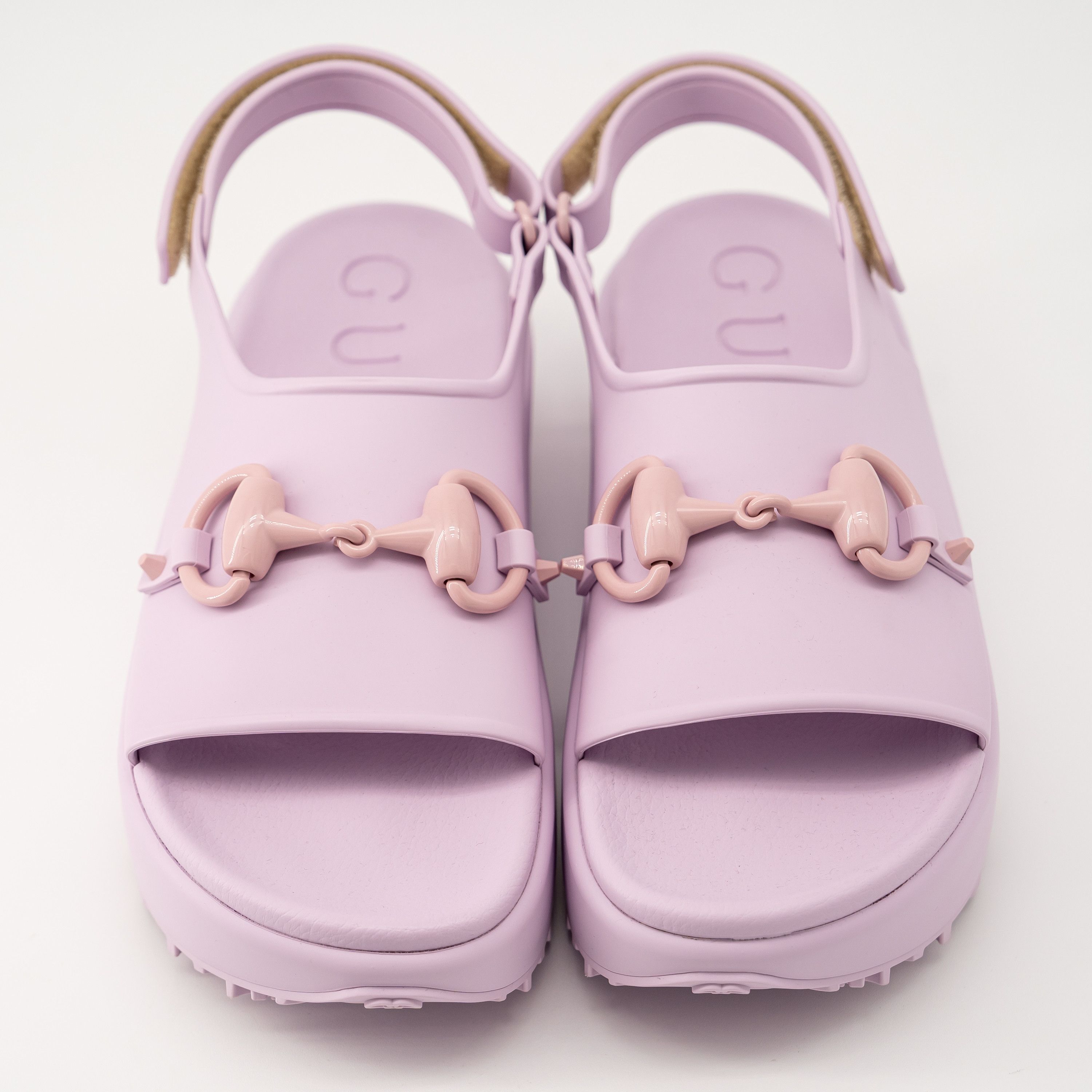 Gucci 40G 10 US Gucci Horsebit Platform Sandals Rubber Purple Size US 10 / IT 40 - 3 Thumbnail