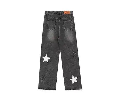 Japanese Brand × Jean High street heavyweight star patch washed jeans Size US 32 / EU 48 - 3 Thumbnail