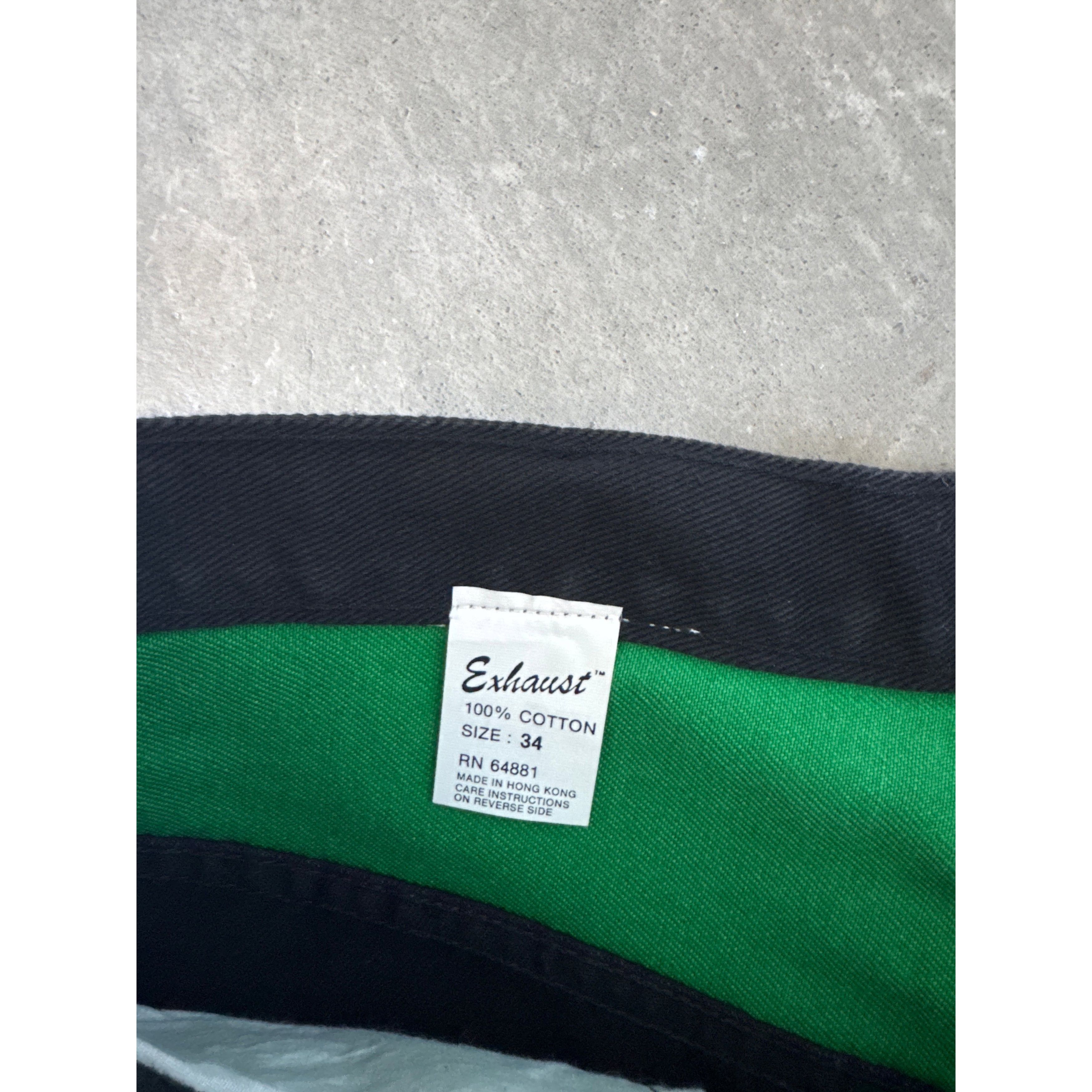 Vintage Vintage 90s Exhaust Malcolm X Embroidered Black Denim Shorts Size US 34 / EU 50 - 4 Thumbnail
