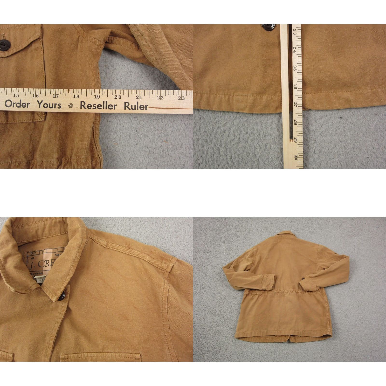 J.Crew J.CREW Jacket Womens S Brown Khaki Brigadier Utility Military Field Canvas Cotton Lining 100% Cotton Tailored Regular Size S / US 4 / IT 40 - 8 Thumbnail