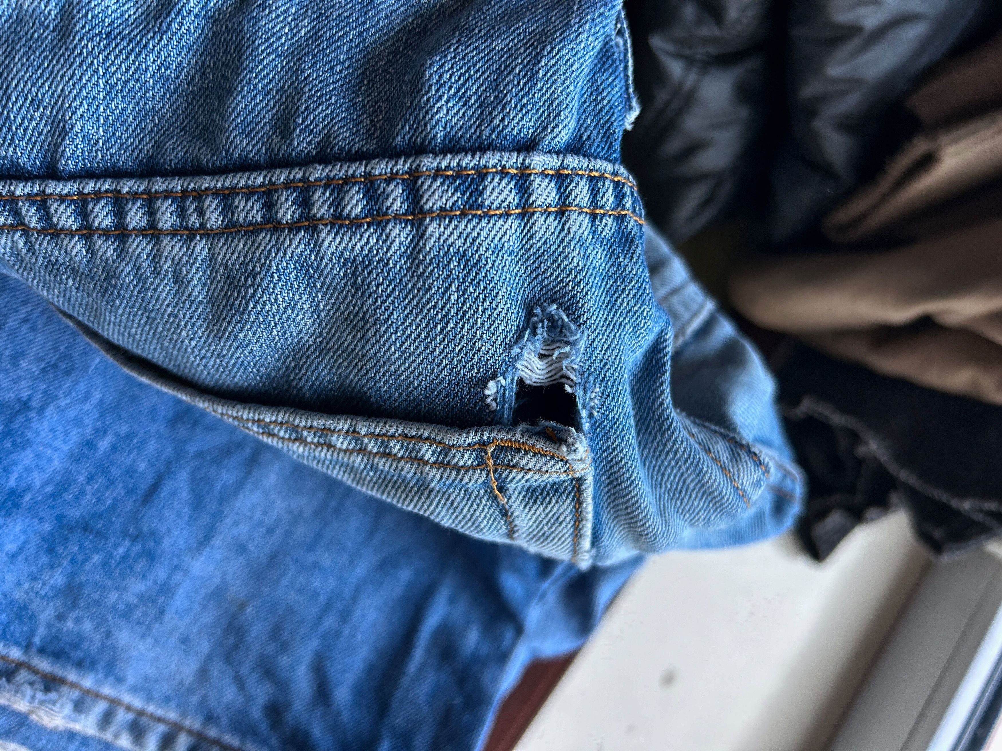 Vintage VTG RICK OWENS BALENCIAGA STYLE TRASHED JEANS 90S Size US 32 / EU 48 - 7 Thumbnail