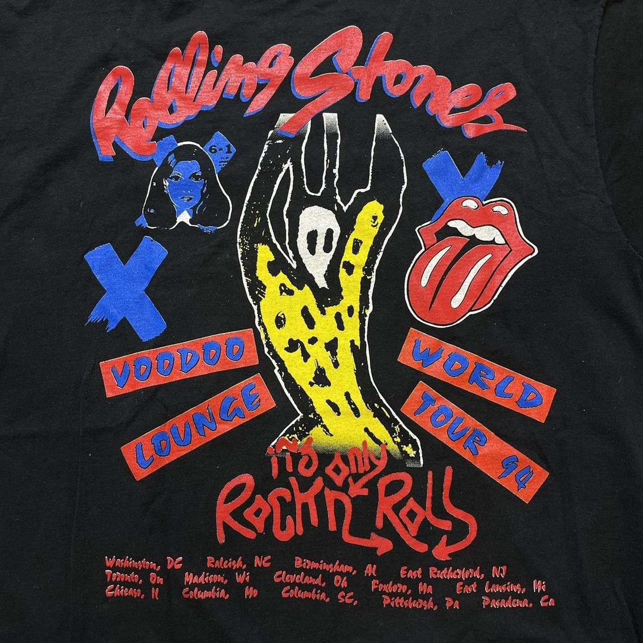 Designer Rolling Stones 1994 Voodoo Lounge World Tour Vintage T-Shirt Size US XL / EU 56 / 4 - 4 Thumbnail