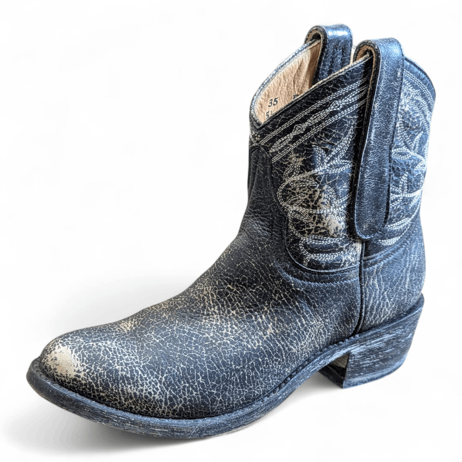 Old Gringo Mexicana x Old Gringo Western Ankle Boots Distressed Print Size US 5.5 / IT 35.5 - 3 Thumbnail