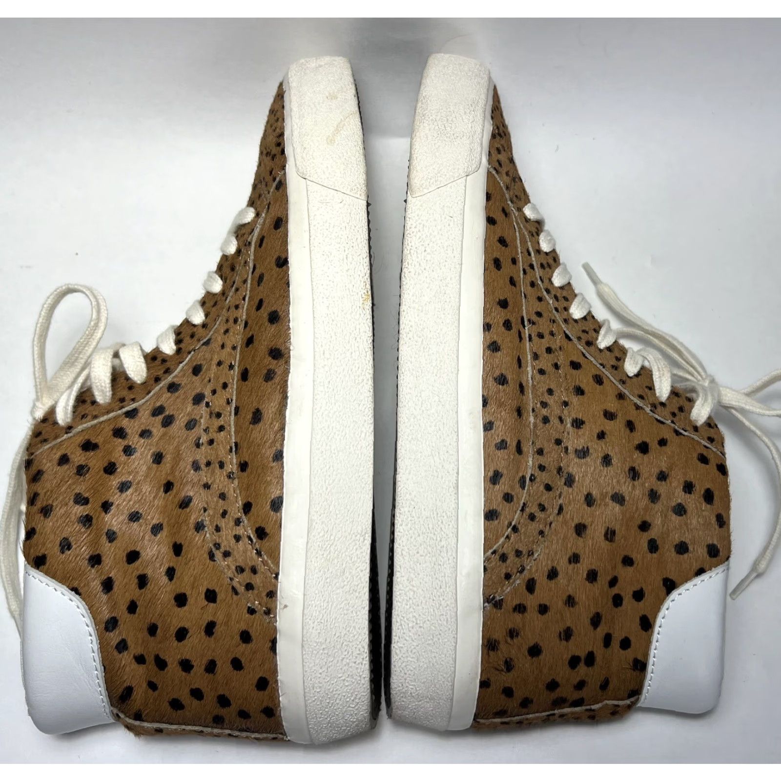 Madewell Madewell Sidewalk Spot Dot Genuine Calf Hair High Top Sneakers Shoes Womens 8 Brown Spotted Casual Sneaker Calf Hair Size M / US 6-8 / IT 42-44 - 2 Thumbnail