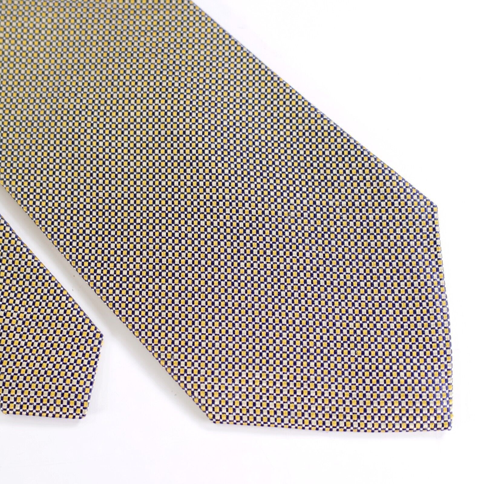 Other Geoffrey Beene Yellow Blue Geometric Woven Wide Silk Tie Size ONE SIZE - 1 Thumbnail