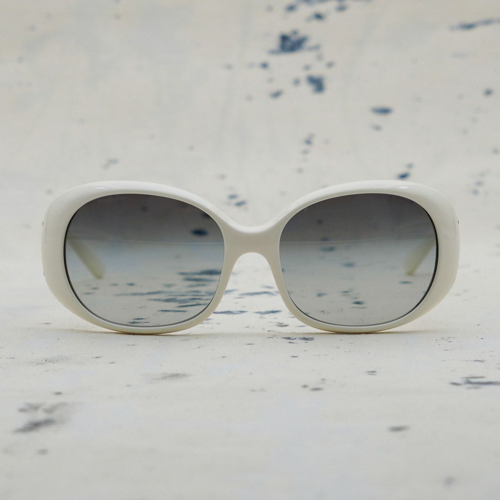Prada Prada milano spr 27l triangle logo white oval sunglasses Size ONE SIZE - 2 Thumbnail