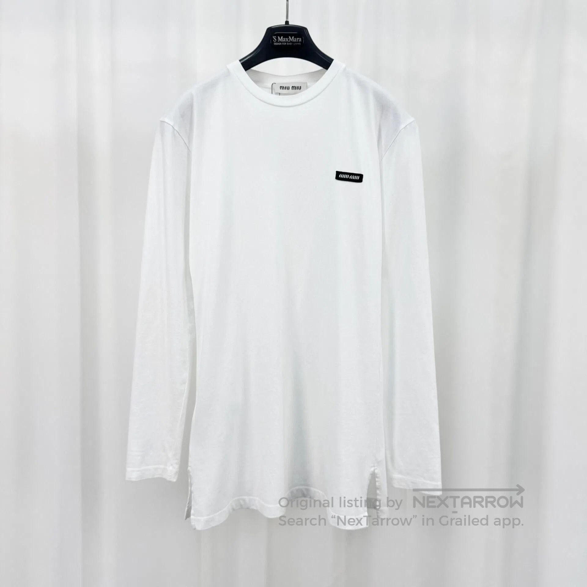 Miu Miu Miu Miu Long Sleeve White Embroidered Top. Size XS / US 0-2 / IT 36-38 - 1 Thumbnail