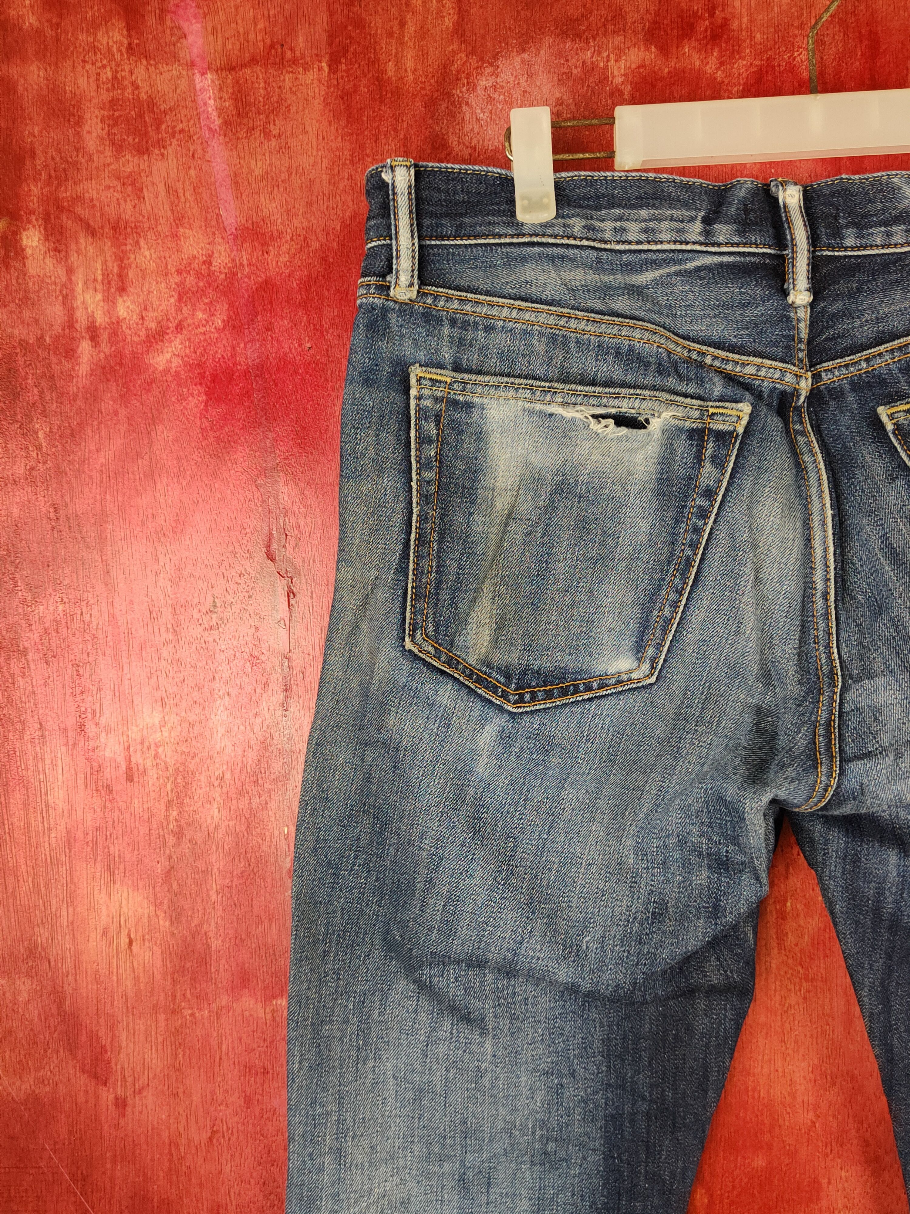 Japanese Brand Uniqlo Dark Blue Distressed Ripped Jeans #S1673 Size US 32 / EU 48 - 10 Thumbnail