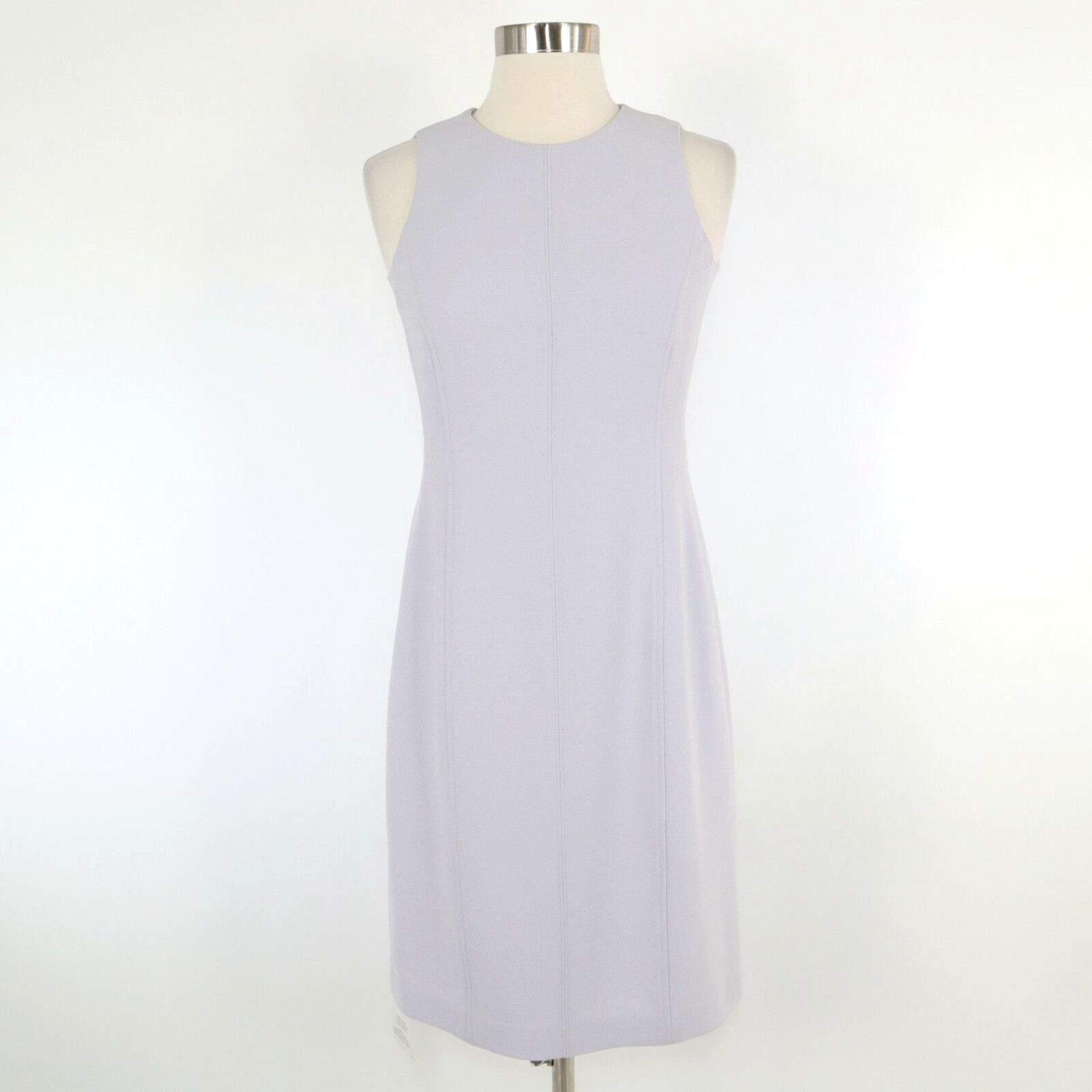 image of Vintage Mm.lafleur Sheath Dress The Constance 0P Petites Sleeveless Nep Suiting Gray in White, Wome