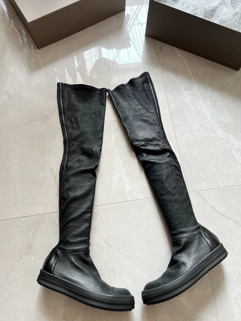 Rick Owens Rick Owens Black Leather Over-the-Knee Boots-dmc Size US 7.5 / EU 40-41 - 1 Thumbnail