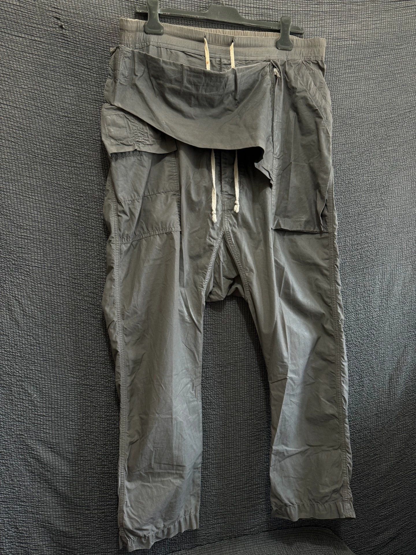 Rick Owens Rick Owens 15ss Waxed Diagonal Zip Drop Crotch Pants M Size US 32 / EU 48 - 4 Thumbnail