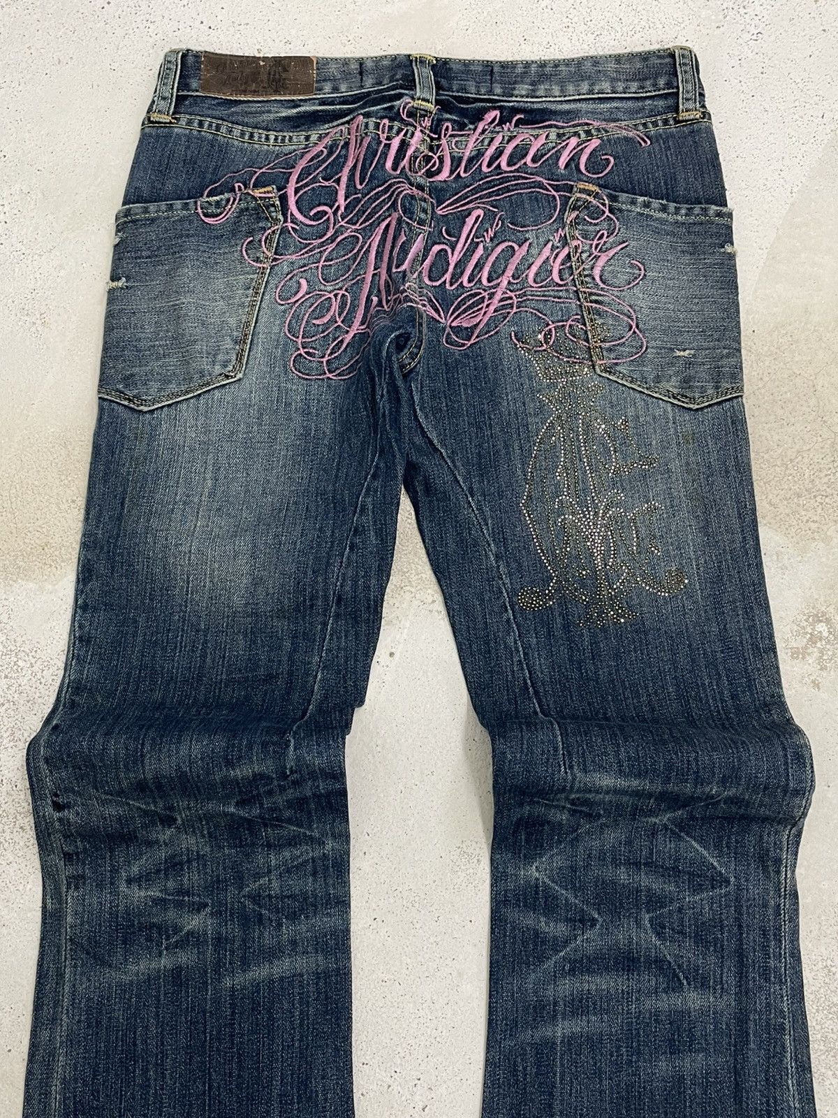 Christian Audigier Vintage Christian Audiger Embroidered Affliction Denim Size US 30 / EU 46 - 4 Thumbnail