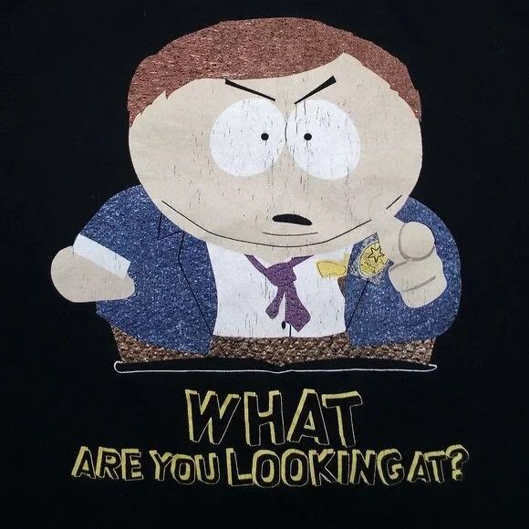 Vintage Vintage South Park Cartman What Are You Looking At? T-Shirt Size US L / EU 52-54 / 3 - 1 Thumbnail