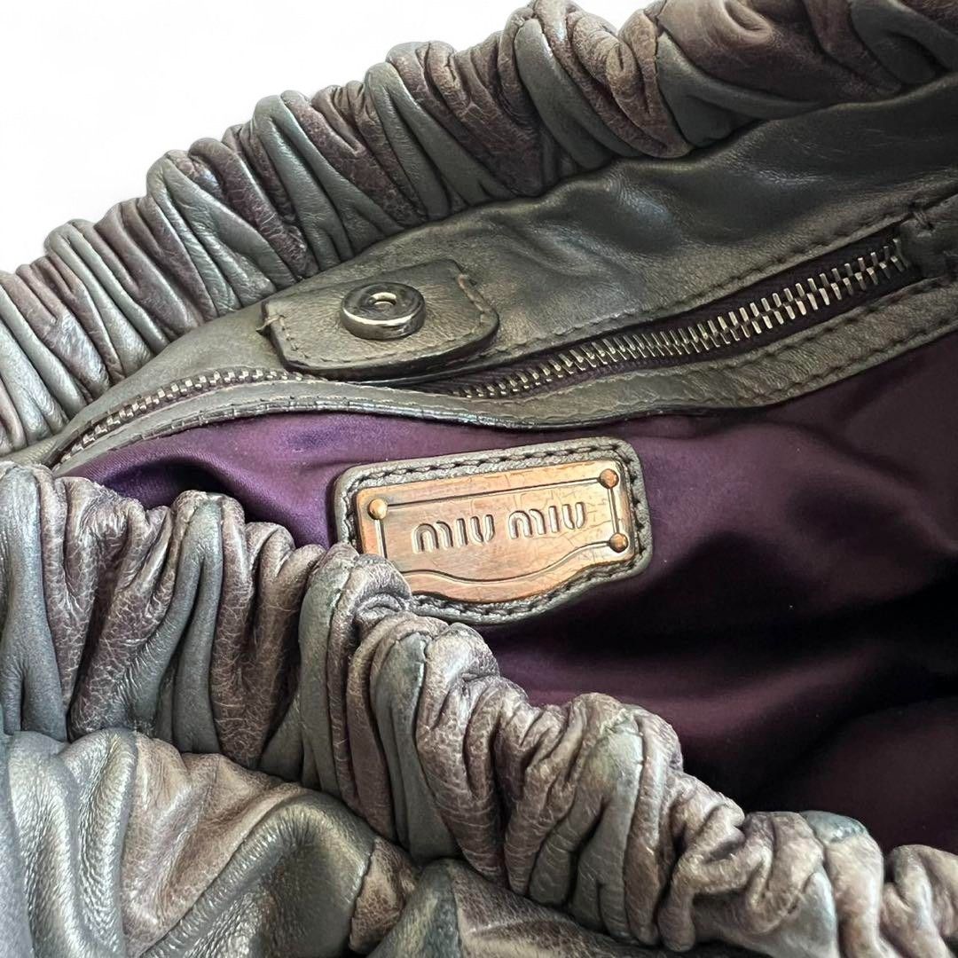 Miu Miu Miu Miu - Quilted Leather Shoulder Bag 90s Italy Designer Size ONE SIZE - 9 Thumbnail