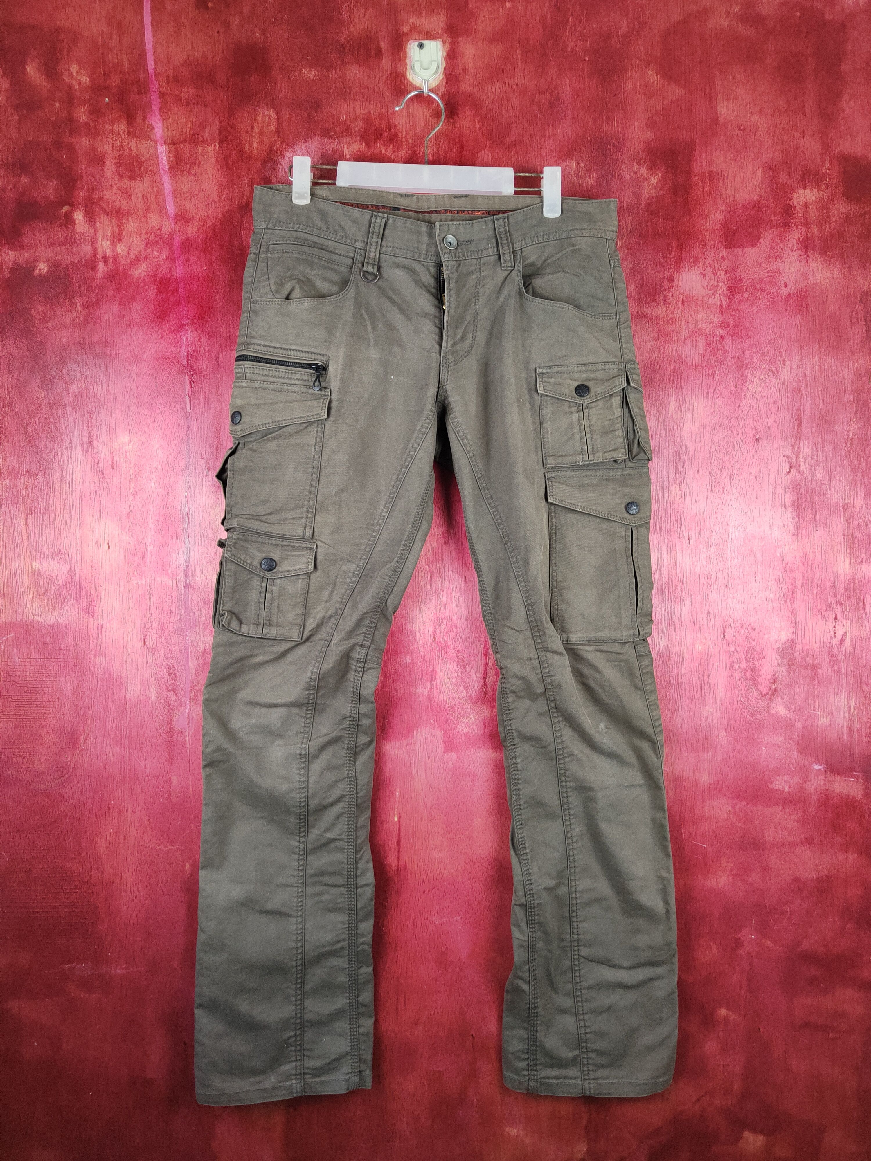 Japanese Brand DL Nicole Club Dark Brown Multipocket Cargo Pants #S1260 Size US 30 / EU 46 - 1 Thumbnail