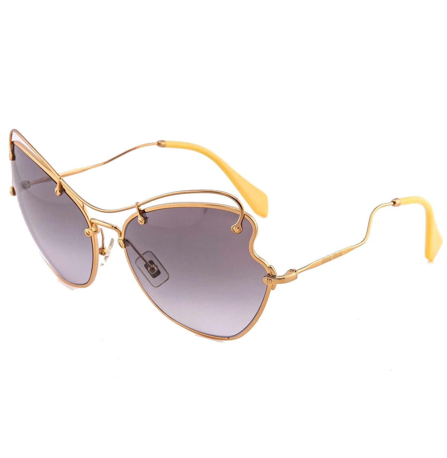 Miu Miu MIU MIU MU56RS SCENIQUE Oversized 56R Grey Yellow Sunglasses Size ONE SIZE - 3 Thumbnail