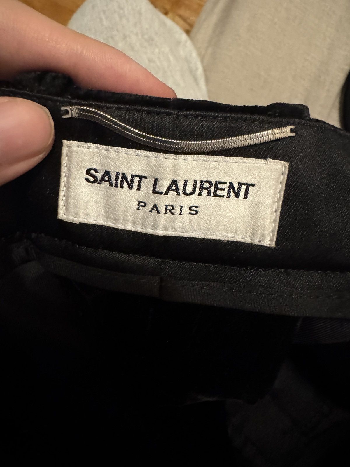 Saint Laurent Paris Black silk velvet wide leg pleated pants Size US 29 - 5 Thumbnail