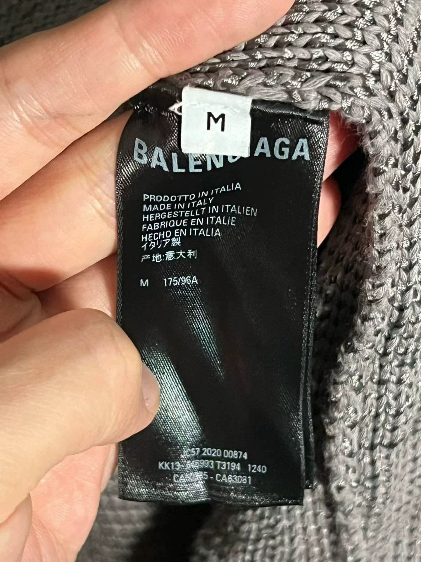 Balenciaga Balenciaga new grey jacquard knit logo sweater, Size M / US 6-8 / IT 42-44 - 4 Thumbnail