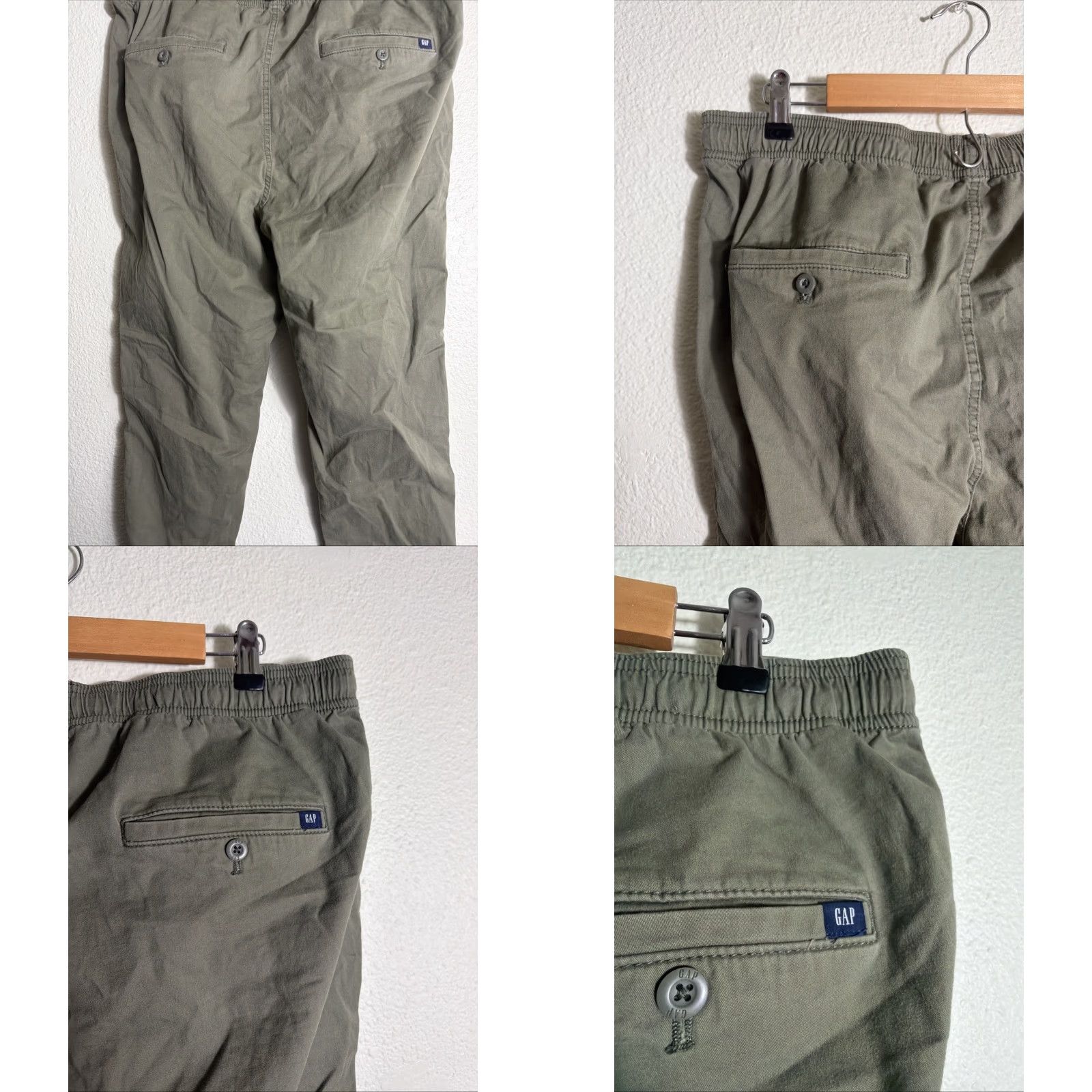 Gap VINTAGE? No. Just: Gap Men L Olive Ankle Joggers Cotton Elastane Drawstring Pants Size US 33 - 8 Thumbnail
