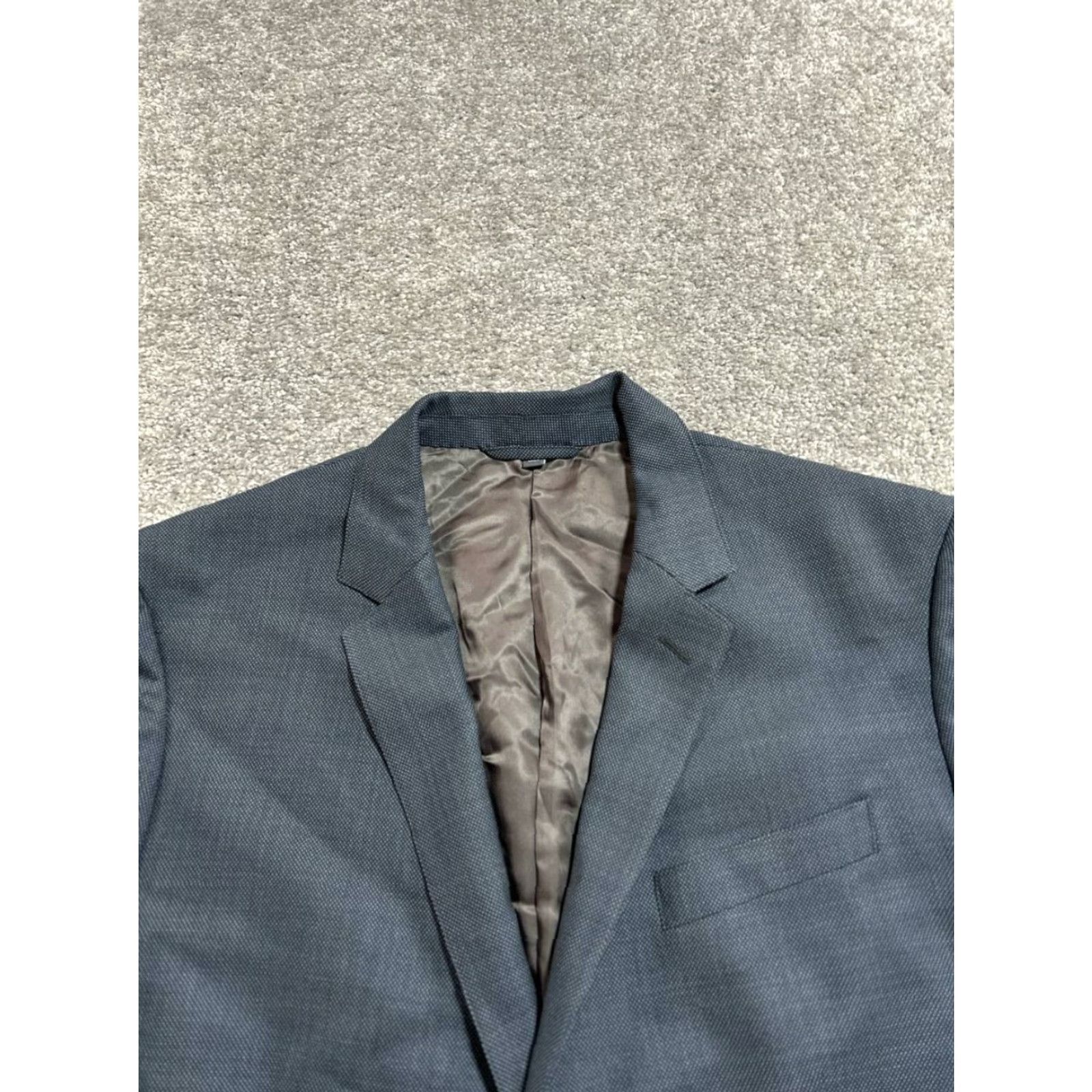 Bonobos Bonobos Blazer Jacket Mens 44 Gray Slim Wool Stretch Notch Lapel Jacket Single-Breasted Modern Classic Size 44R - 3 Thumbnail