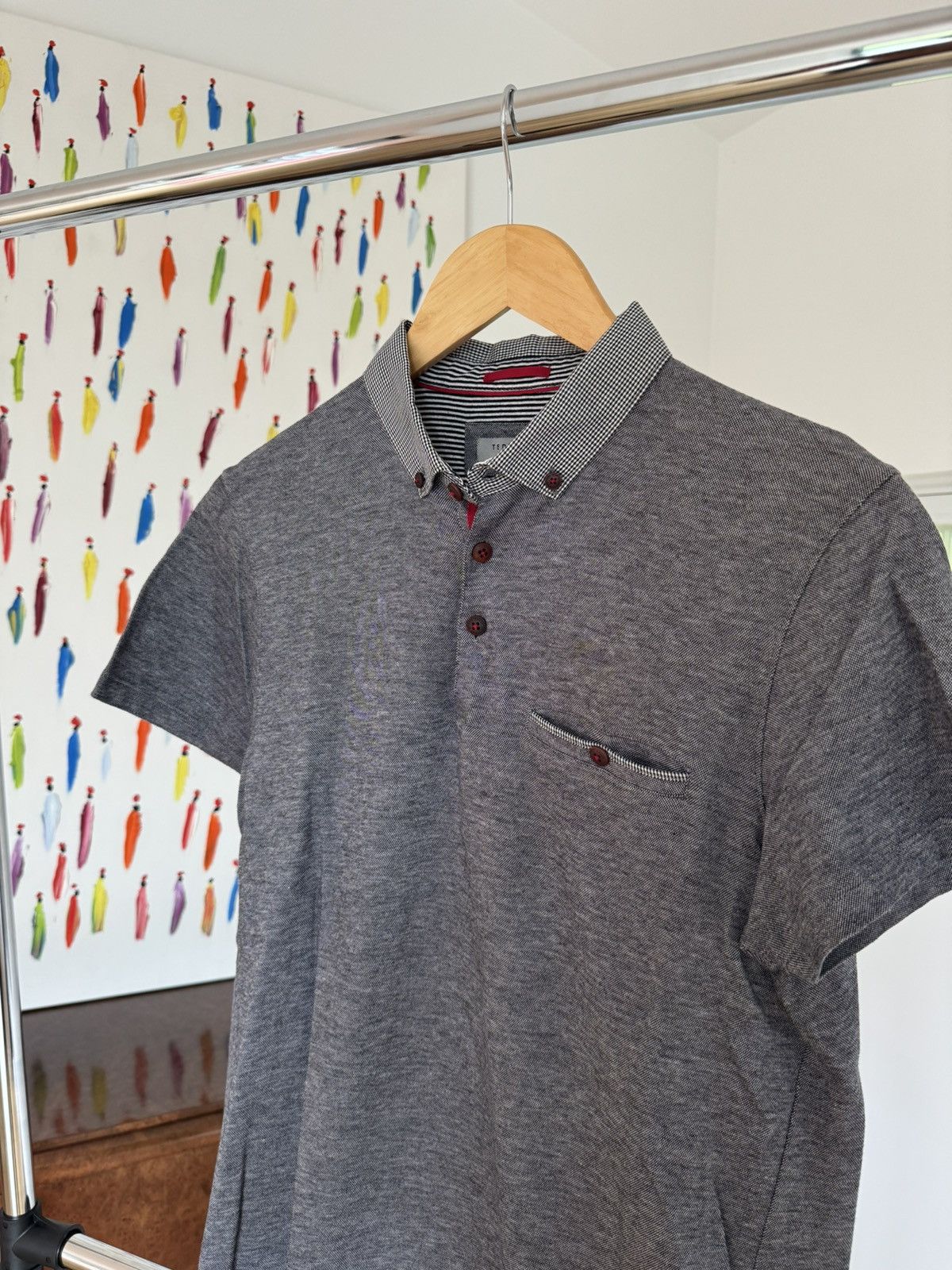 Ted Baker Ted Baker Heather Grey Polo Size US S / EU 44-46 / 1 - 3 Thumbnail
