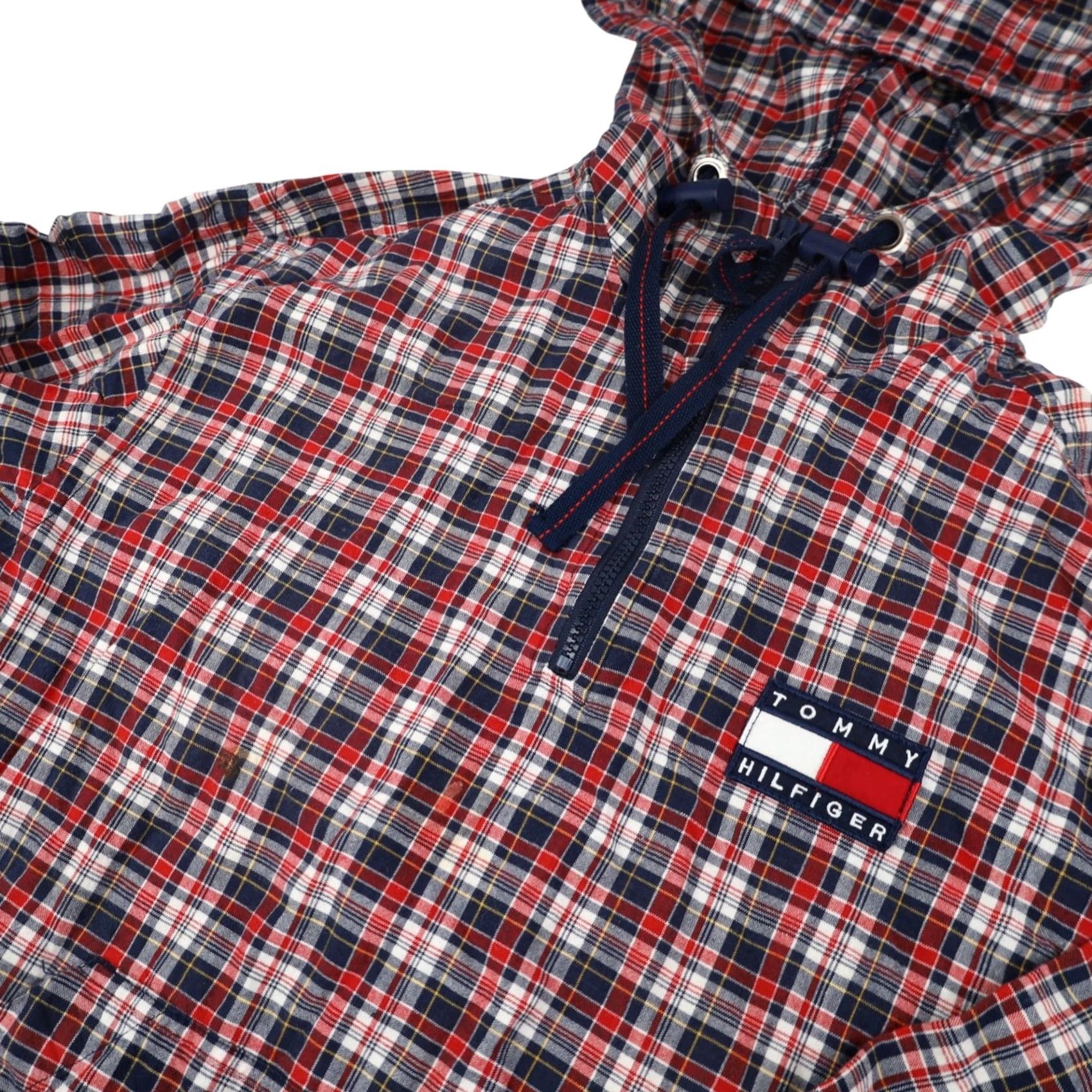 Tommy Hilfiger VINTAGE 90S Tommy Hilfiger Plaid Pullover Hoodie Mens M Red Logo Patch Hoodie Size US M / EU 48-50 / 2 - 4 Thumbnail