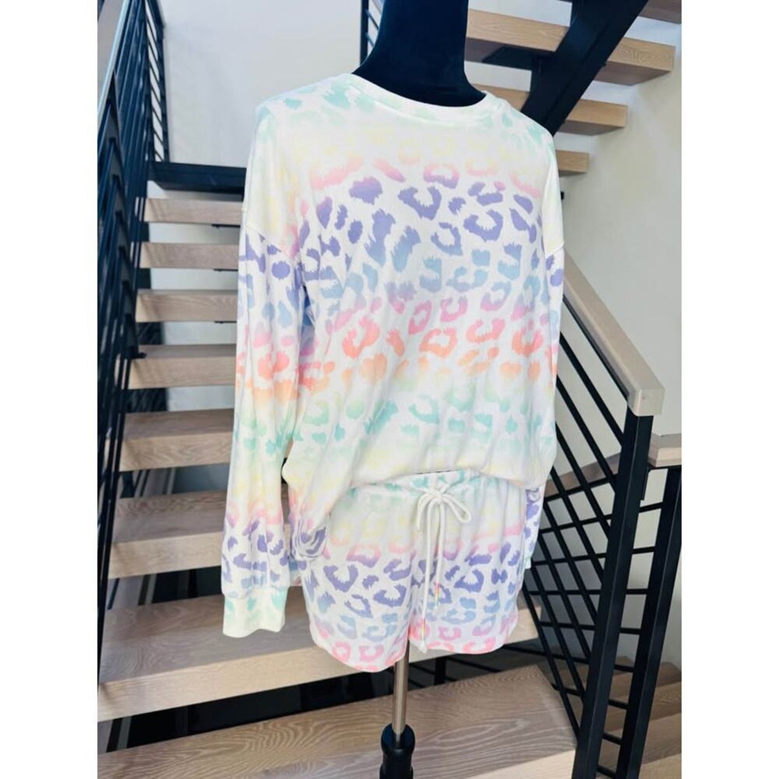 Other Rainbow Pastel Leopard Loungewear Set M. Brand new with tags Size ONE SIZE - 2 Thumbnail