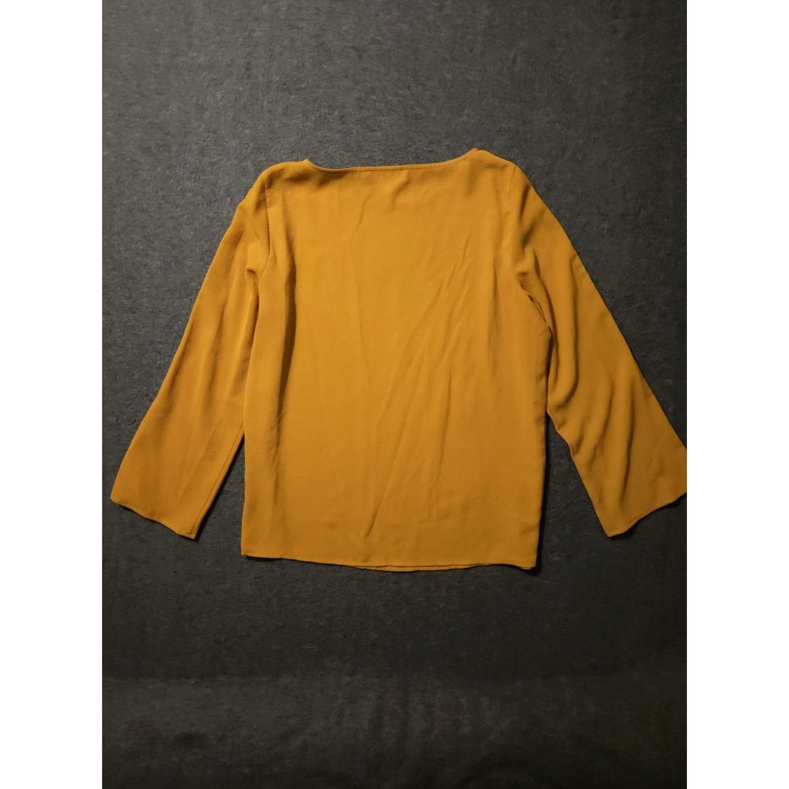 Michael Kors Michael Kors Blouse Women's M Mustard Long Sleeve Open Slit Lightweight Pullover Solid Designer City Casual Size M / US 6-8 / IT 42-44 - 7 Thumbnail