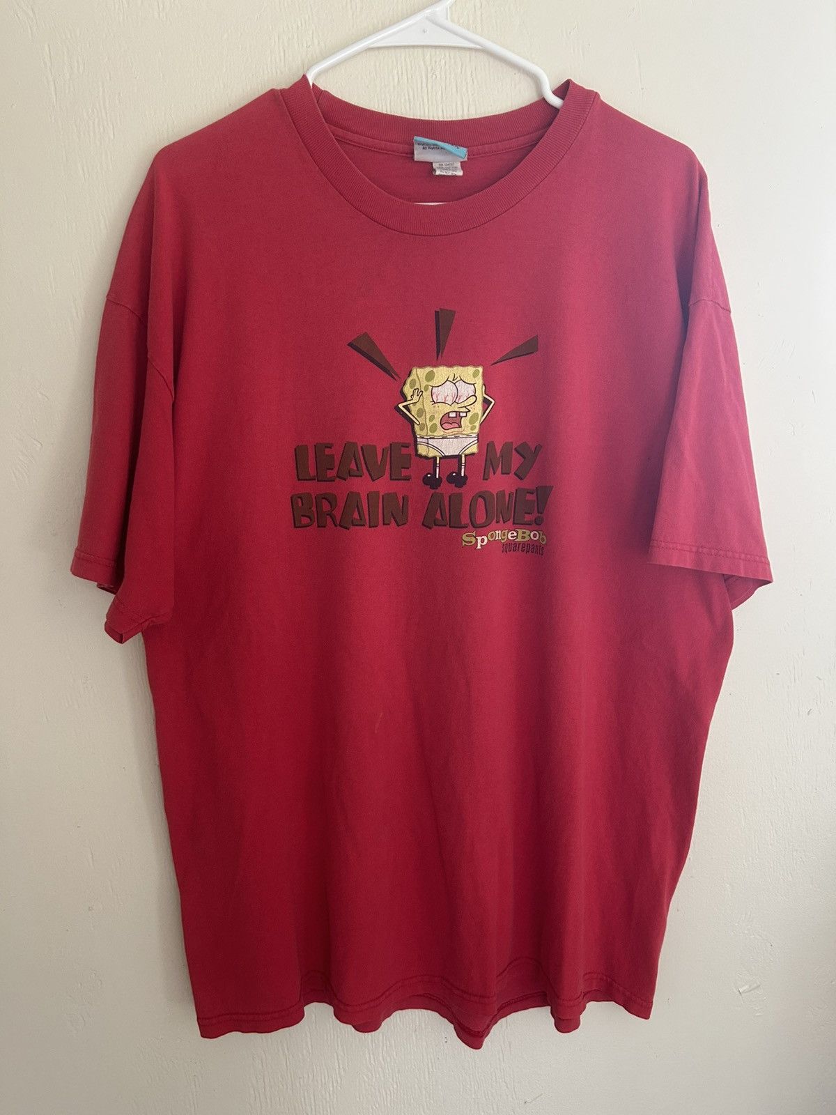 Nickelodeon ‘01 Spongebob Squarepants ‘Leave My Brain Alone’ Graphic Tee Size US XL / EU 56 / 4 - 2 Thumbnail