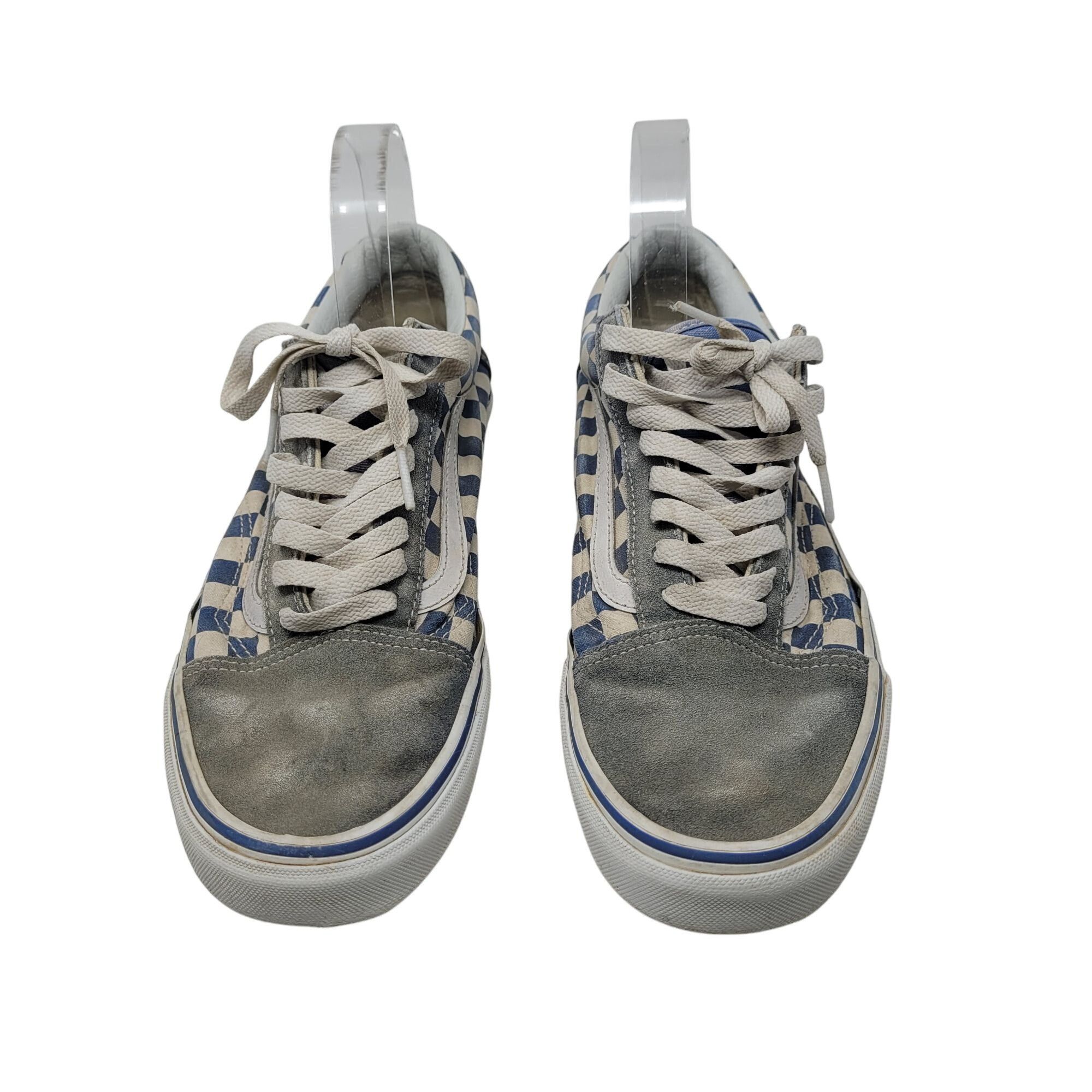 Vans Vans Blue White Suede Checkered Old Skool Sneakers Sz 9.5 Me Size US 9.5 / EU 42-43 - 2 Thumbnail