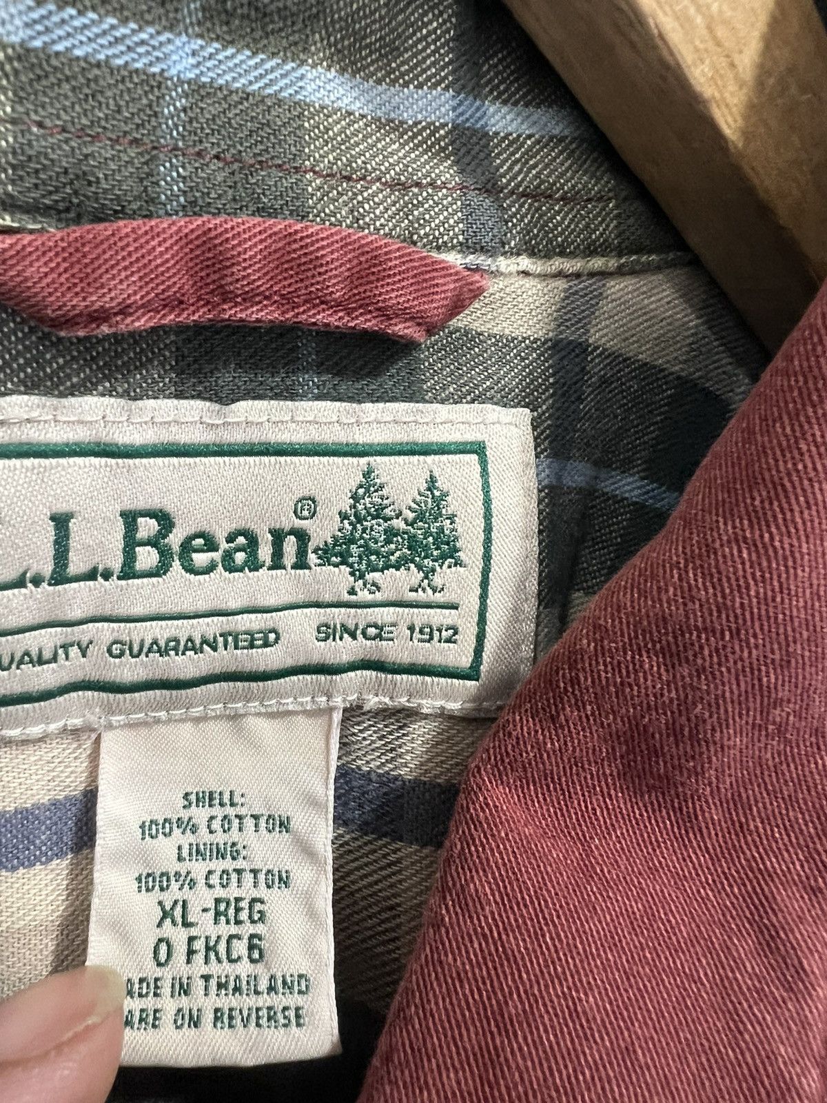 L.L. Bean Vintage LL Bean Button Up Shirt Plaid Lined burgandy brick Size US XL / EU 56 / 4 - 5 Thumbnail