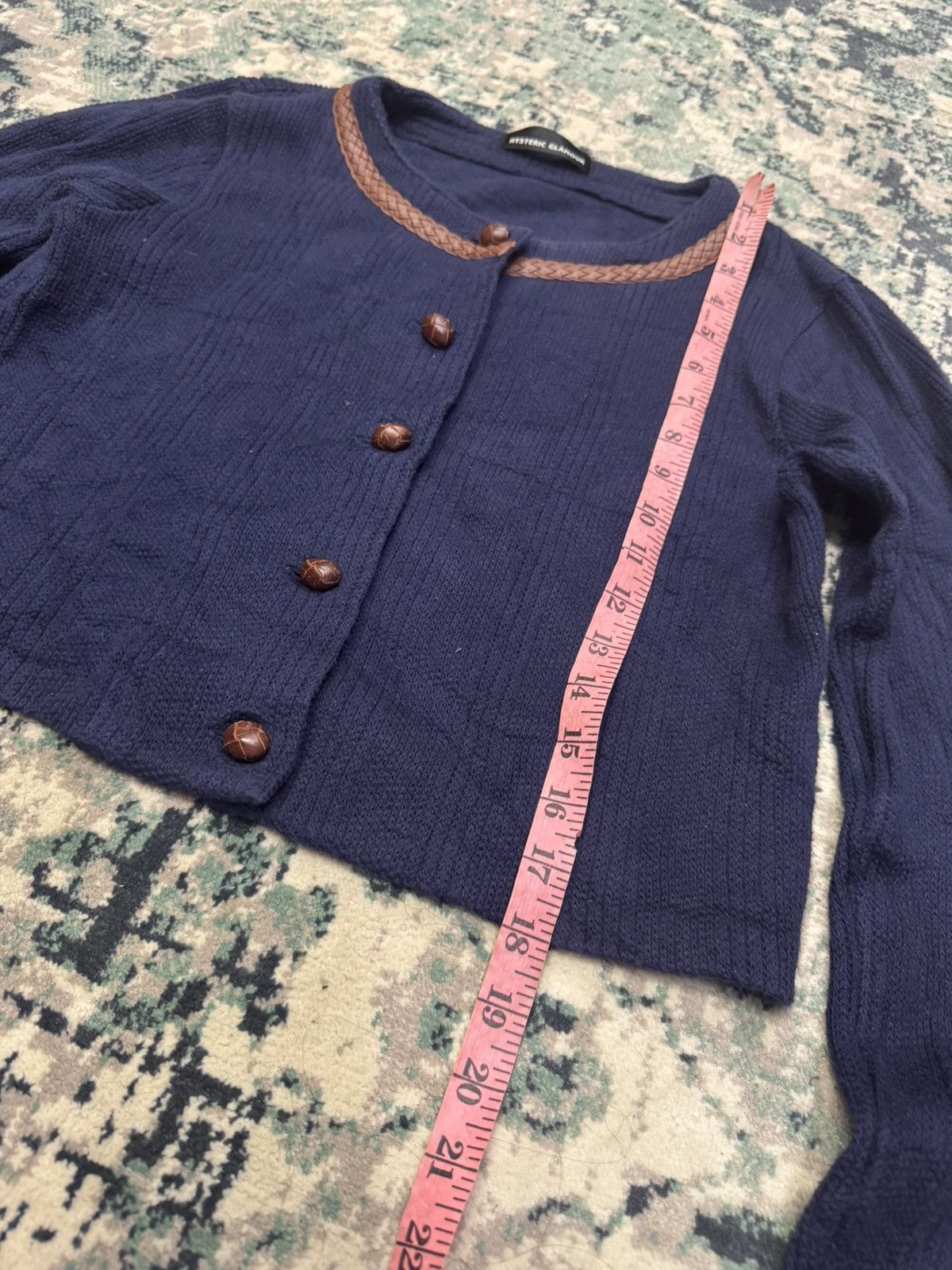 Hysteric Glamour × Japanese Brand HYSTERIC GLAMOUR KNITTED CROPPED CARDIGAN 3G] Size M / US 6-8 / IT 42-44 - 5 Thumbnail