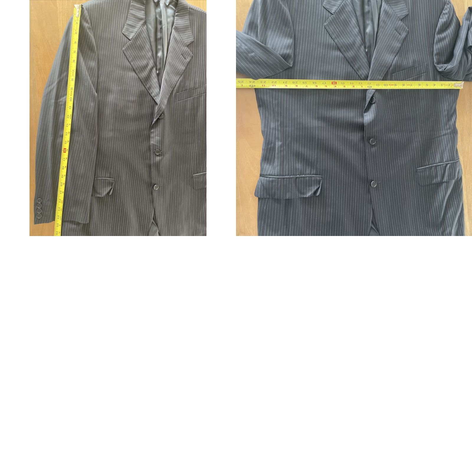 Canali VINTAGE Canali Blazer Jacket Blue Pinstripe Luxury Italy Men 58 (48R US) Sport Coat 90s Designer Size 48R - 8 Thumbnail