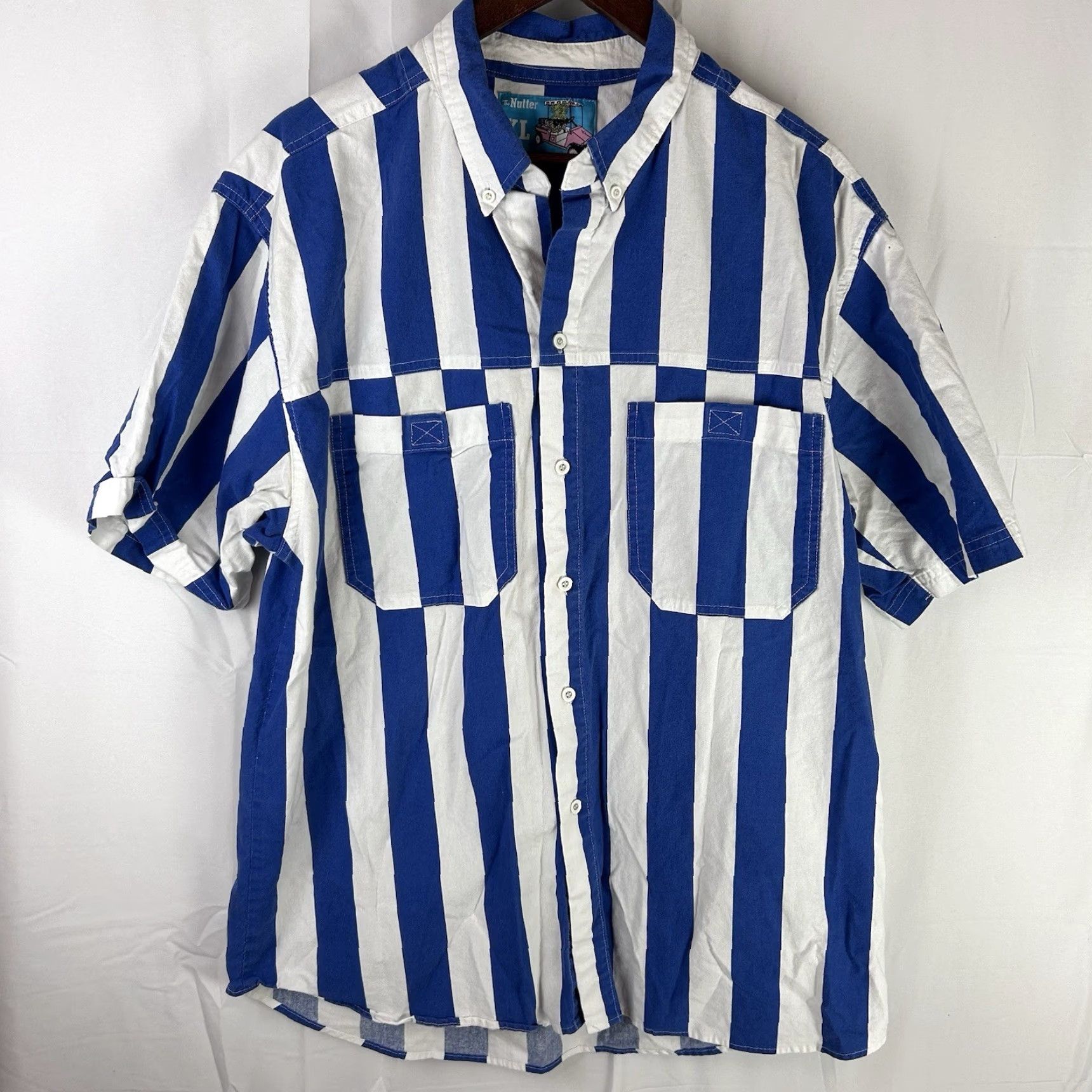 Chubbies Chubbies The Nutter Shirt Mens XL Short Sleeve Button-Up Blue White Striped Size US XL / EU 56 / 4 - 2 Thumbnail