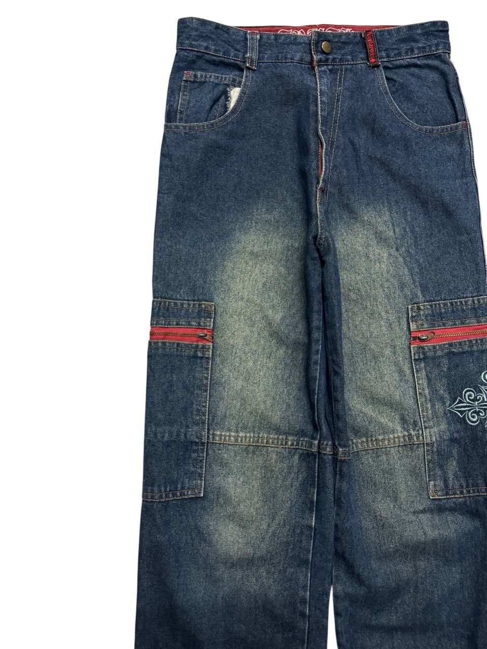 Beauty Beast 💥Baggy💥Vtg 90s Japanese Mudwash Zipper Pocket Cargo Size US 27 - 4 Thumbnail